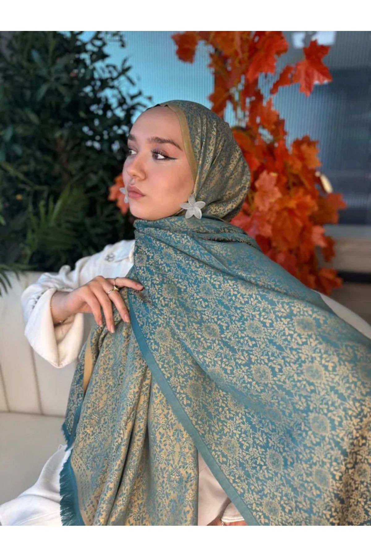 Oxygen Scarfs Mihri Etnik Desen Kaşmir Şal 321456