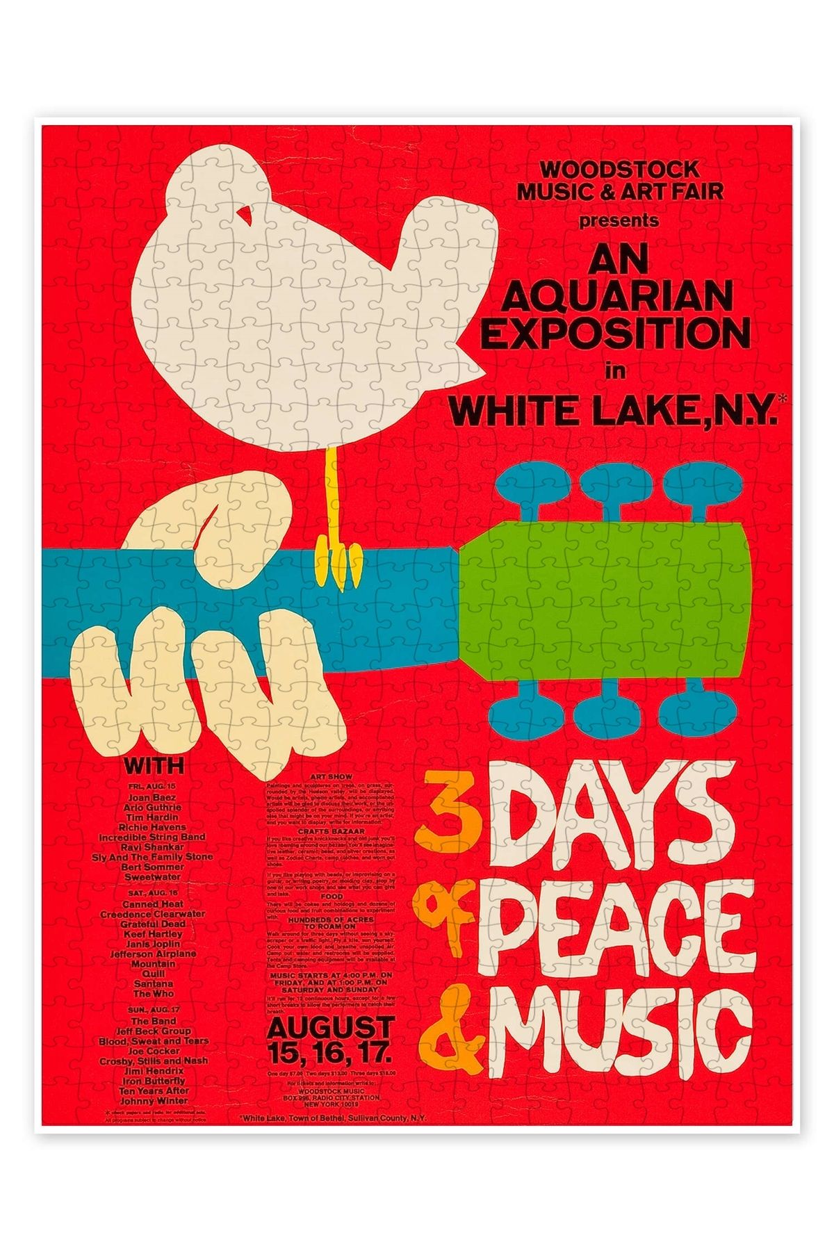 Jeronkarji Woodstock Festivali 500 Parça Puzzle Yapboz Klasik Film Temalı