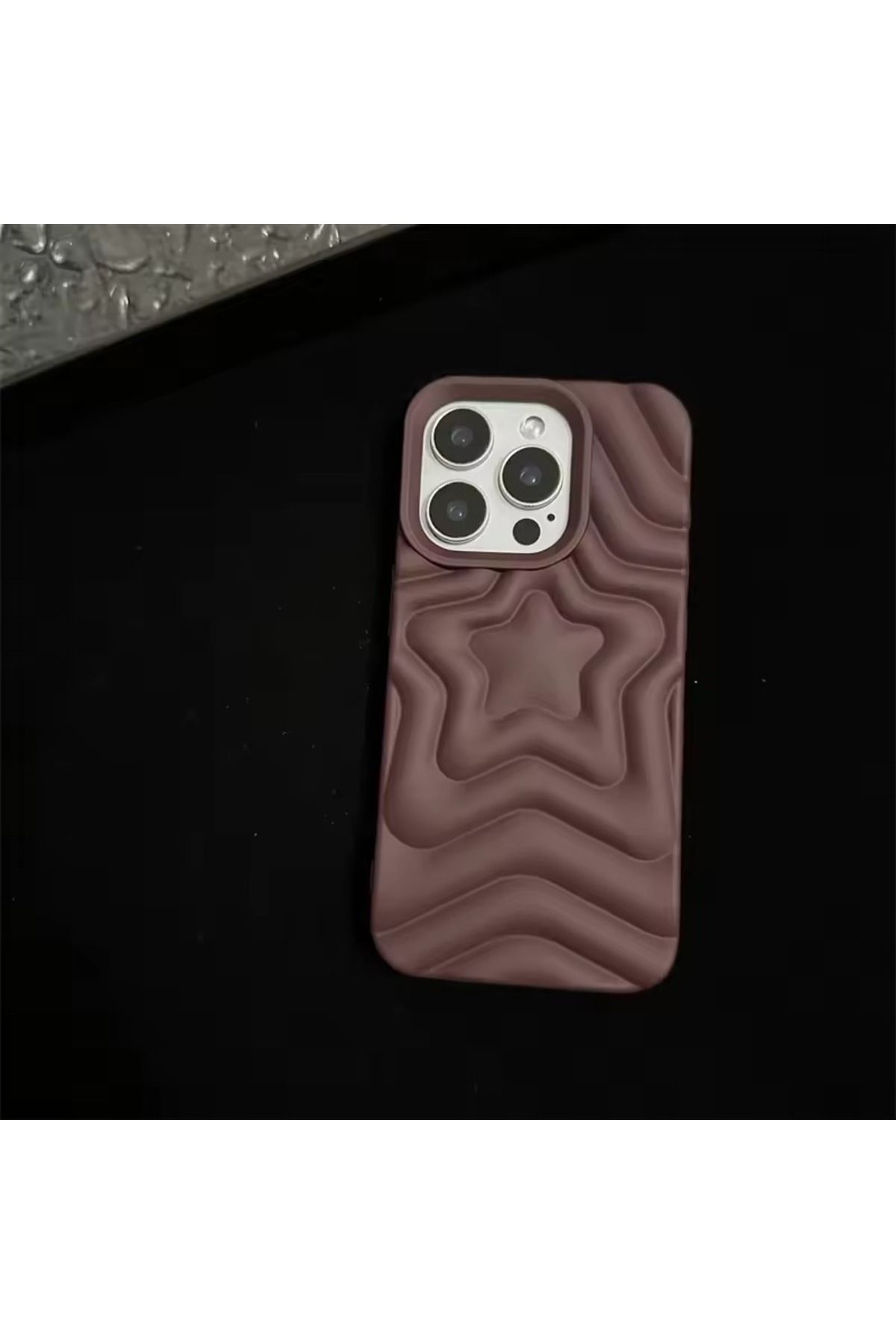 Alstrap İPhone 16 Uyumlu Kabartmalı Yıldız Desenli Silikon Kılıf