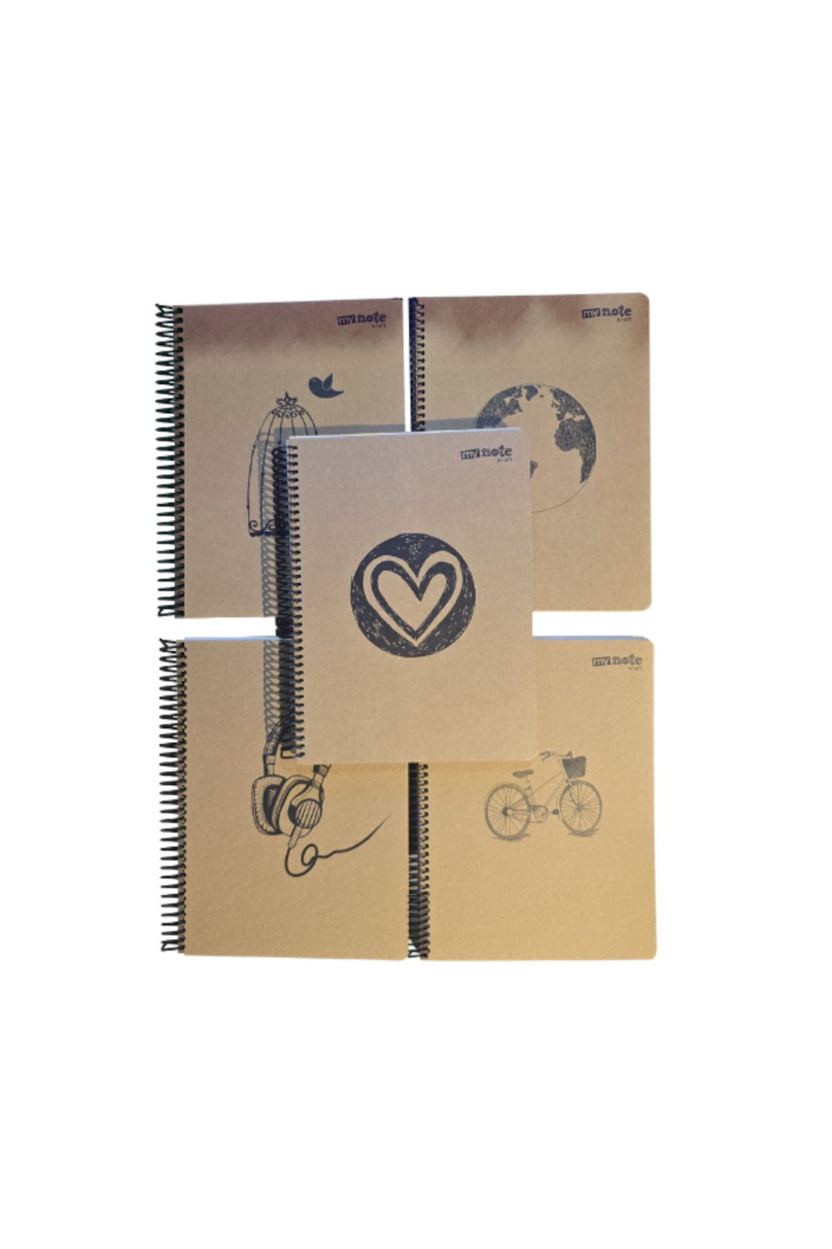 Umur MyNote 18.5x25.5 Spiralli 100 Yaprak Kareli Kraft Defter