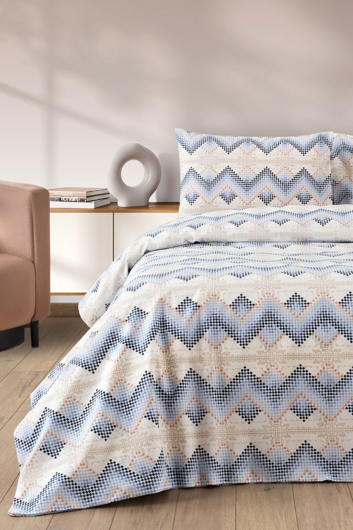 Formeya-Lovely Patterned Single Duvet Cover Set - Single Duvet Cover Set with Elastic Sheet 4