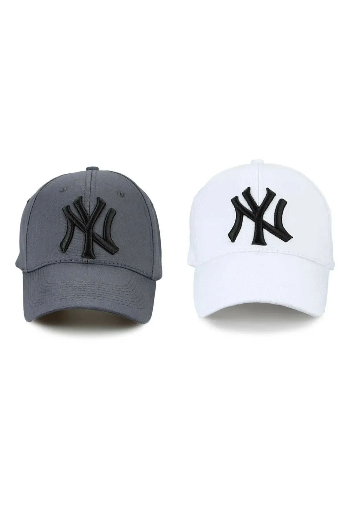 Belifanti Collection NY Newyork 2'li Şapka Set Füme Beyaz