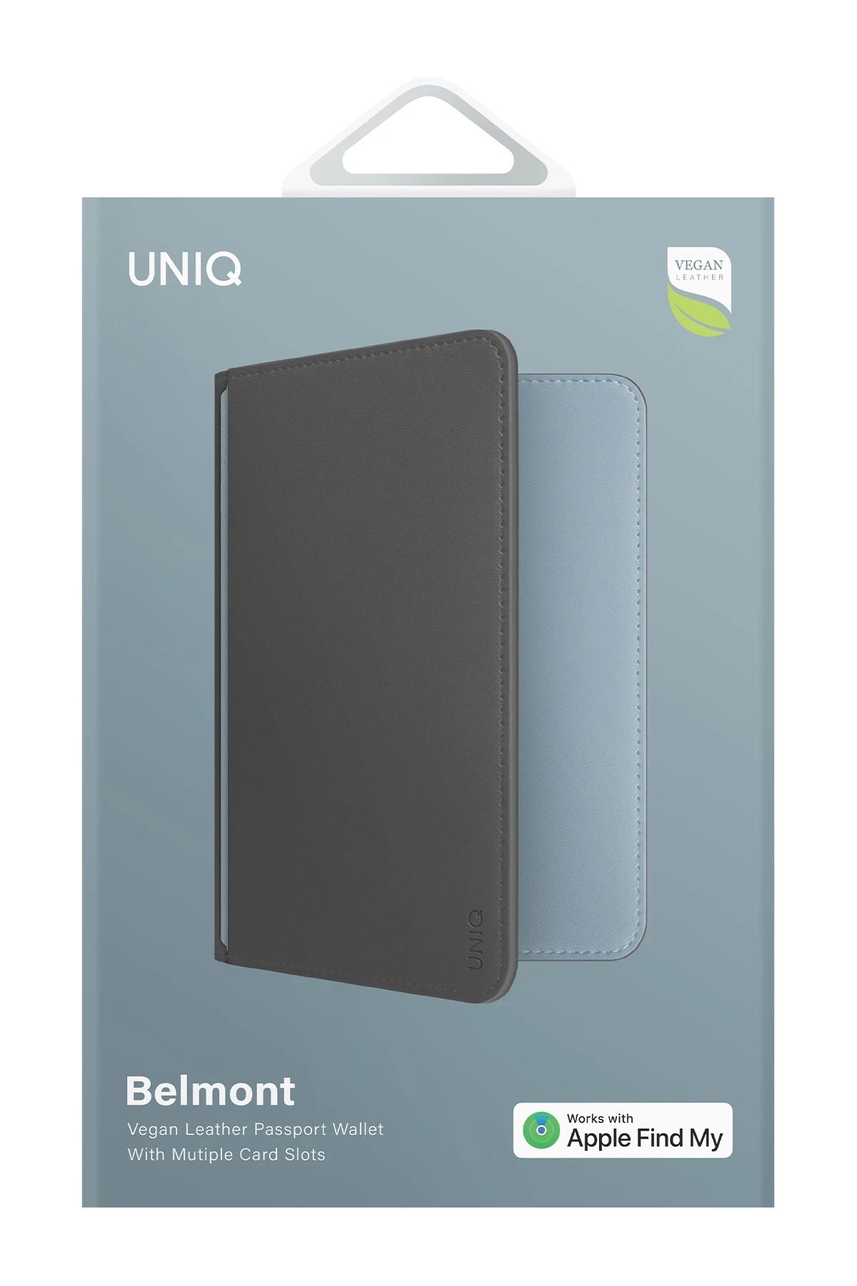 UNIQ Better By Design-Passport Wallet and Tracker (Find Feature) Rfid-Block Technology Vegan Leather Magnet Compartment 6