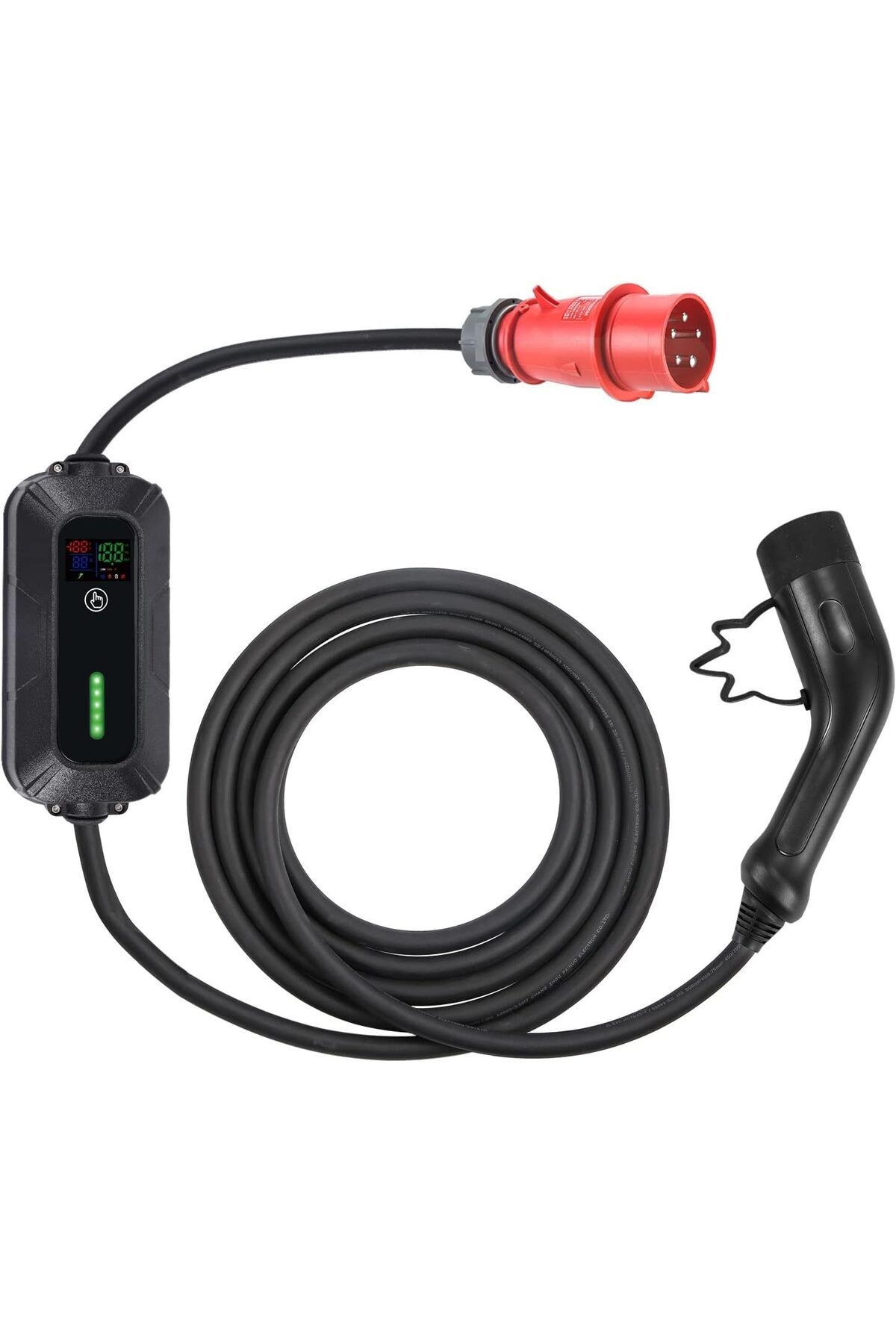 GÜMRÜK BEY -EV32 32A 22 KW 3 Taşınabilir EV Tip 2 Elektrikli Araç Şarj İstasyonu 5 Metre Kablo IEC6219 Uyumlu
