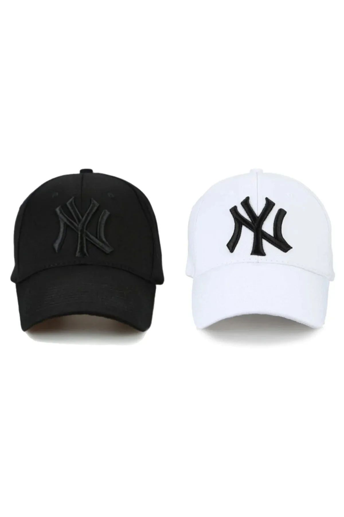 Belifanti Collection NY Newyork 2'li Şapka Set Siyah Beyaz