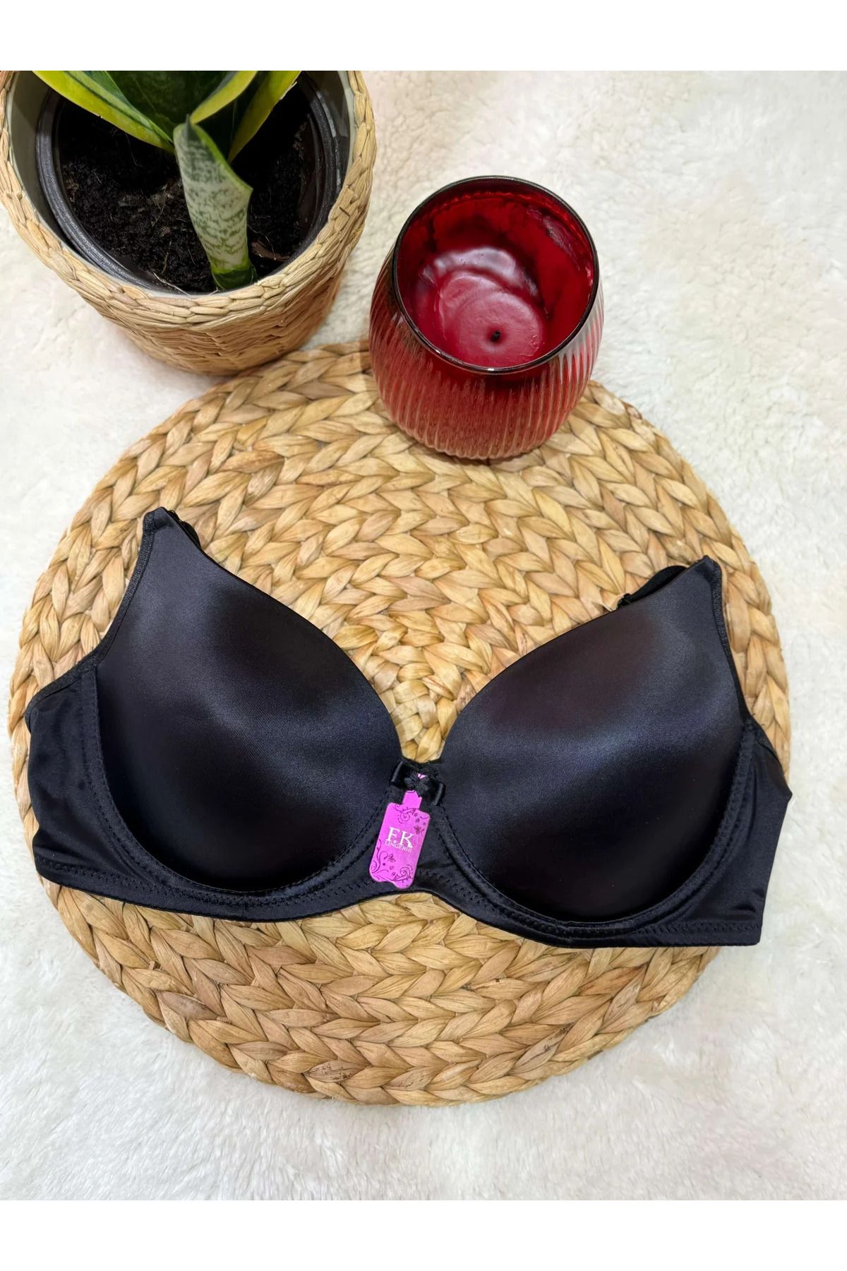 Butik F.K 118 Desteksiz Siyah Basıc Sütyen