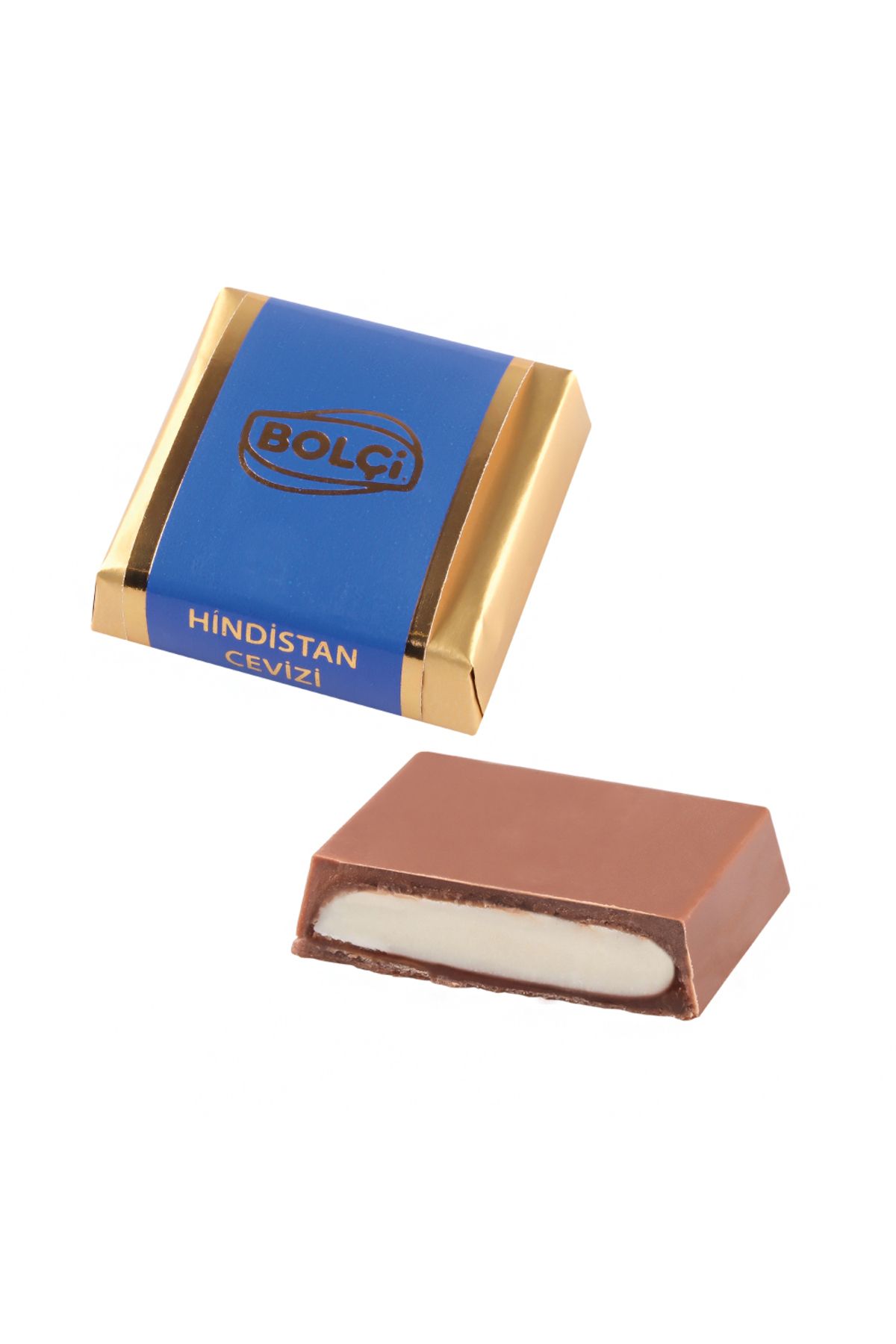 Bolçi Hindistan Ceviz Dolgulu Sütlü Kare Çikolata 16 gr 400 gr