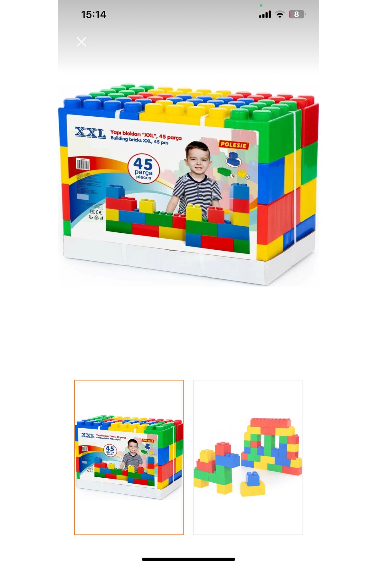 Toys 45 parça yapı blokları lego seti
