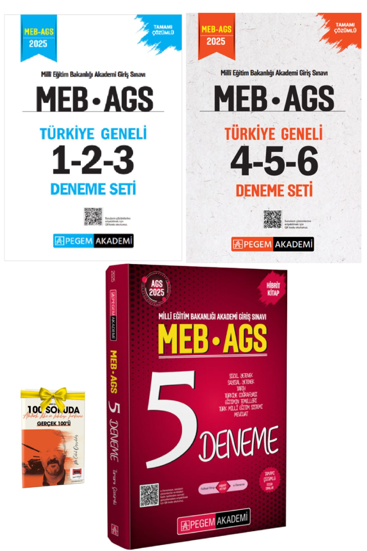 Pegem Akademi Yayıncılık 2025 Pegem MEB AGS Türkiye Geneli Deneme Sınavları+Meb AGS 5 Deneme+Hediye