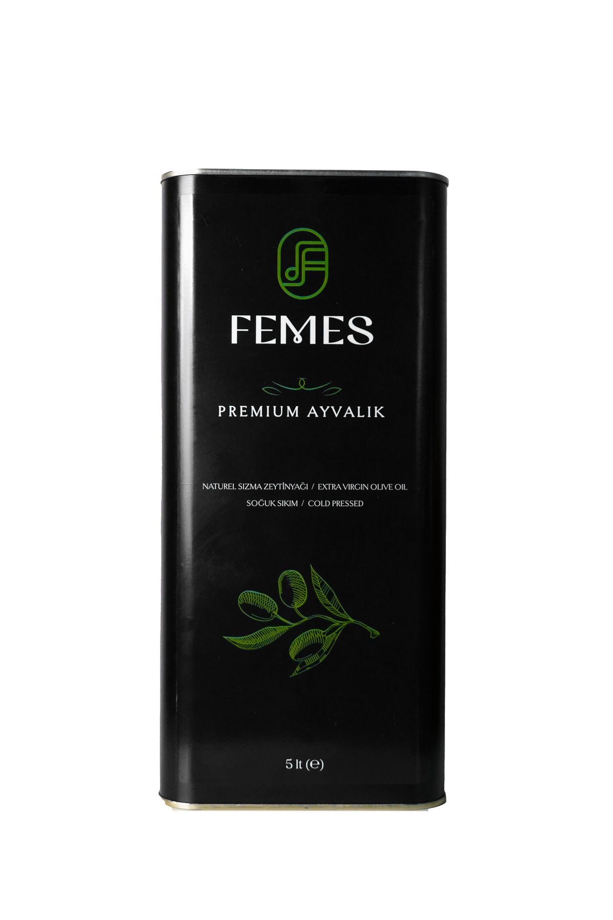 Femes Olive Femes Premium Ayvalık 5 lt Soğuk Sıkım Naturel Sızma Zeytinyağı (Yeni Hasat)