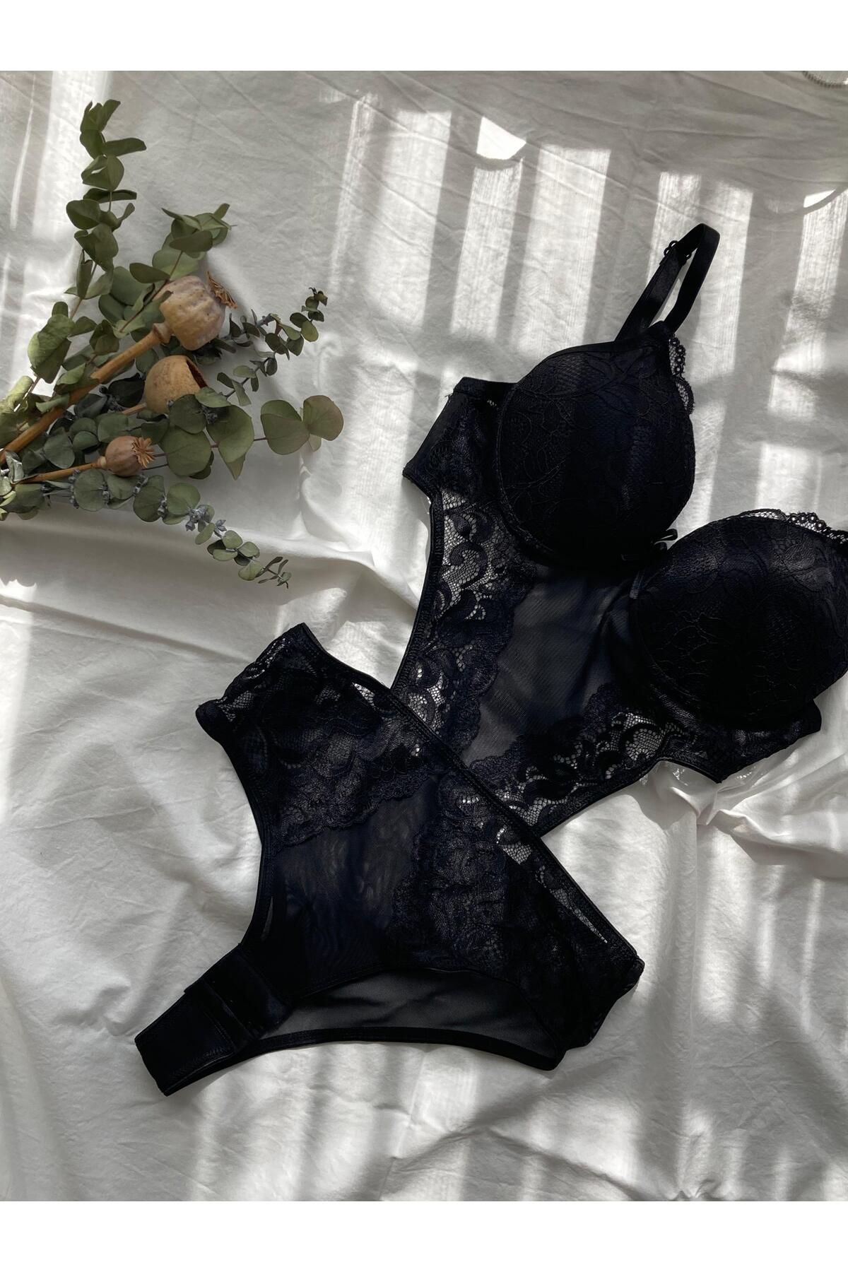 FREZYA UNDERWEAR SİYAH DESTEKLİ BODYSUİT