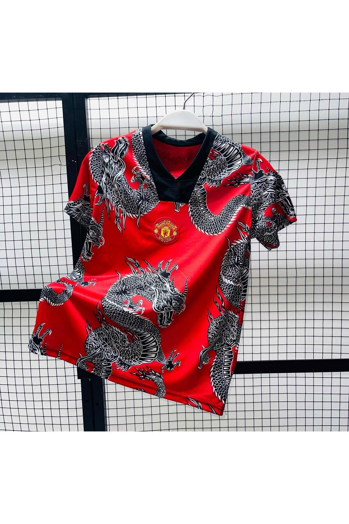 JANJON STAR Manchester.United Kırmızı Renk Özel TasarımKısa Kol Forma / Dragon Manchester Özel Tasarım