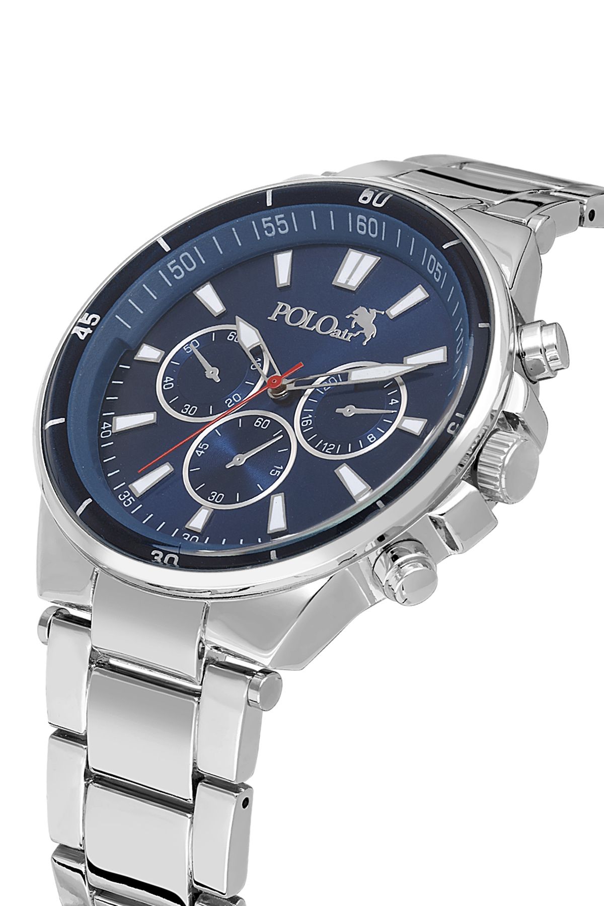 Polo Air Klasik Metal Kasa Erkek Kol Saati Gümüş Lacivert Renk PL-0994E2x
