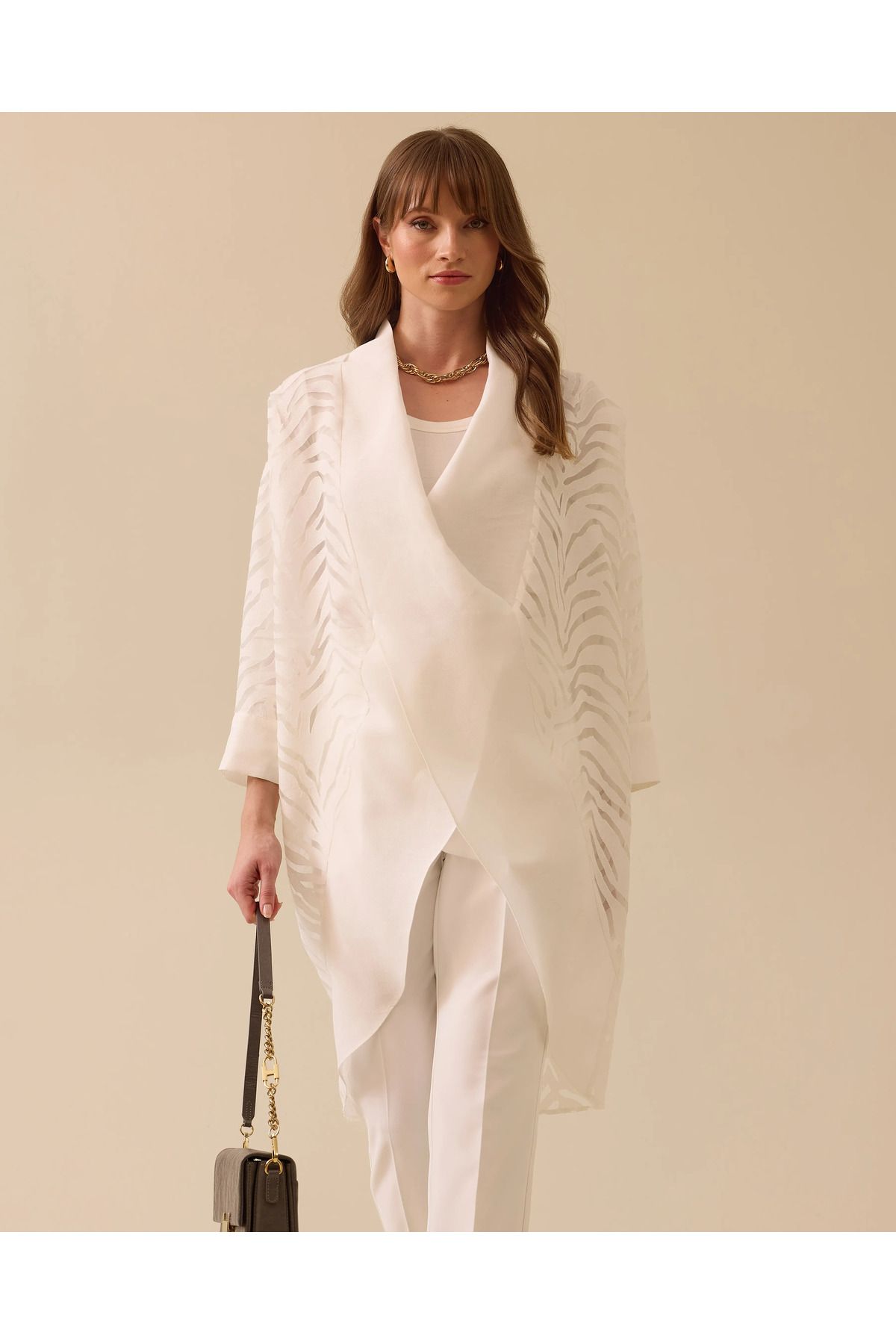 SCL Zebra Desenli Asimetrik Kesim Tunik