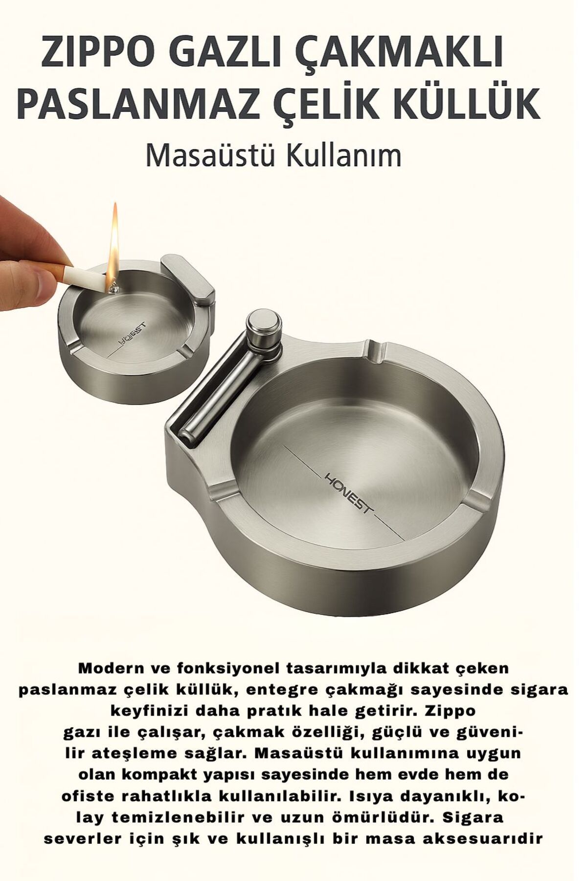 Kelepir Fırsatlar Paslanmaz Çelik Masaüstü Küllük