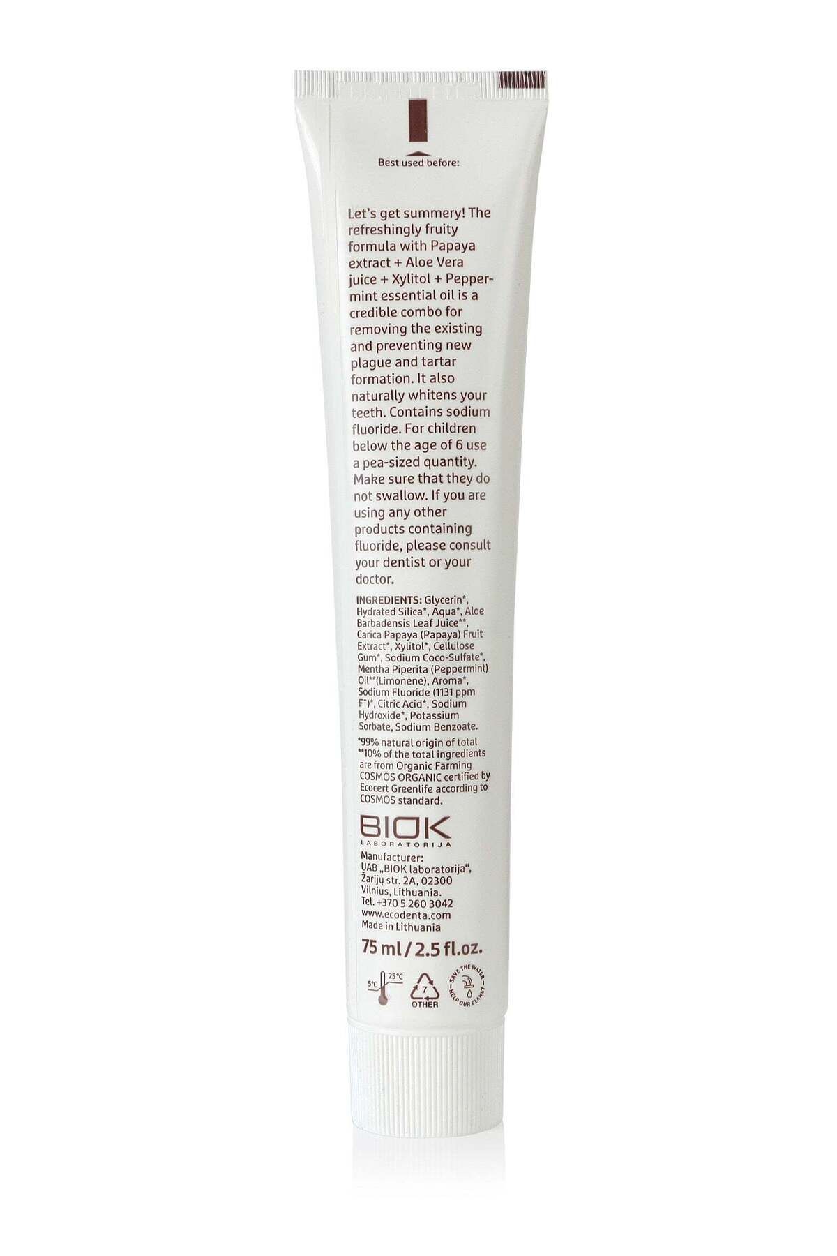 Ecodenta-Whitening Toothpaste With Papaya Extract, , 75 ml 3