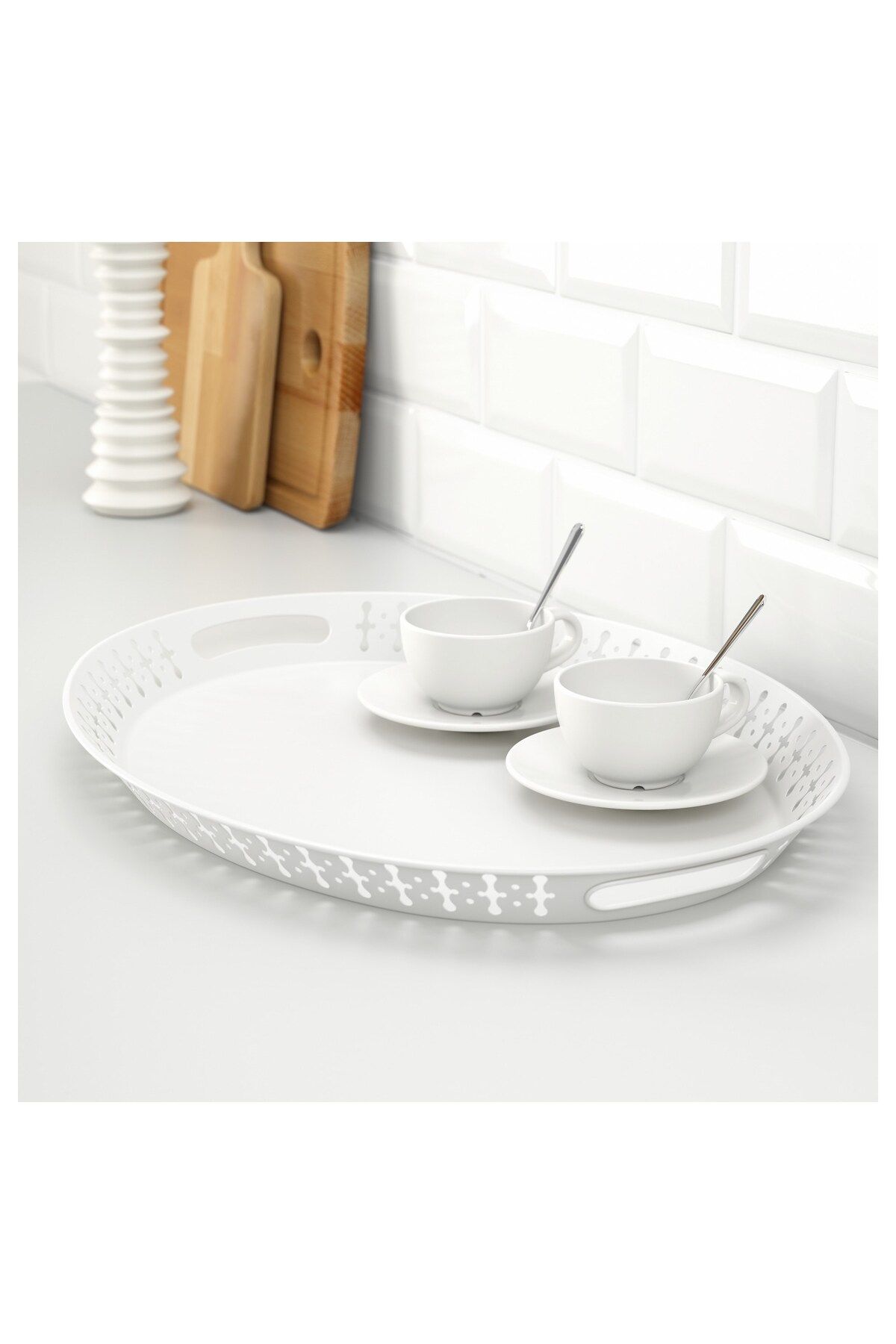 IKEA QUİCK Metal Tepsi Kırık Beyaz 52x39 cm