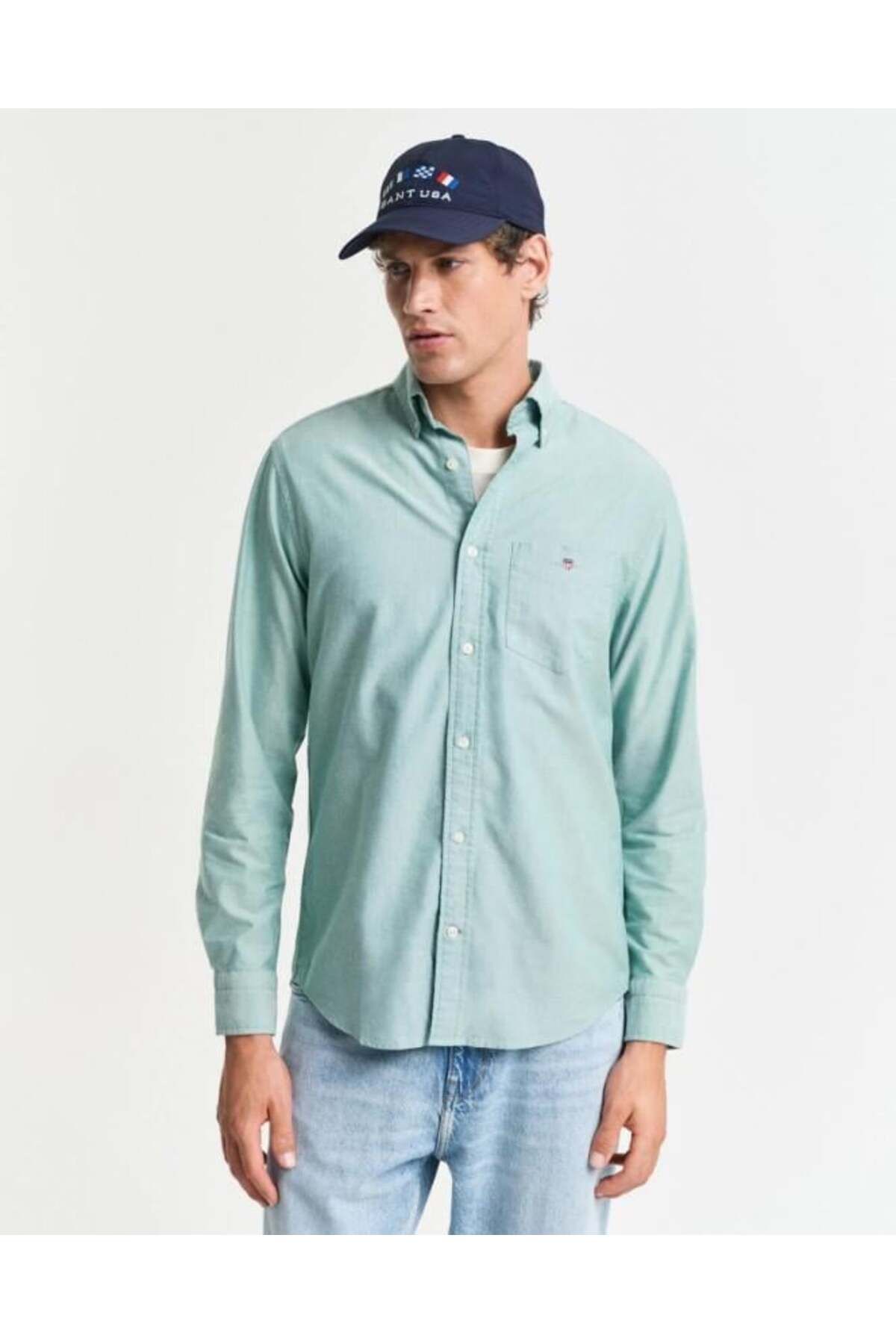 Gant Erkek Yeşil Regular Fit Düğmeli Yaka Gömlek