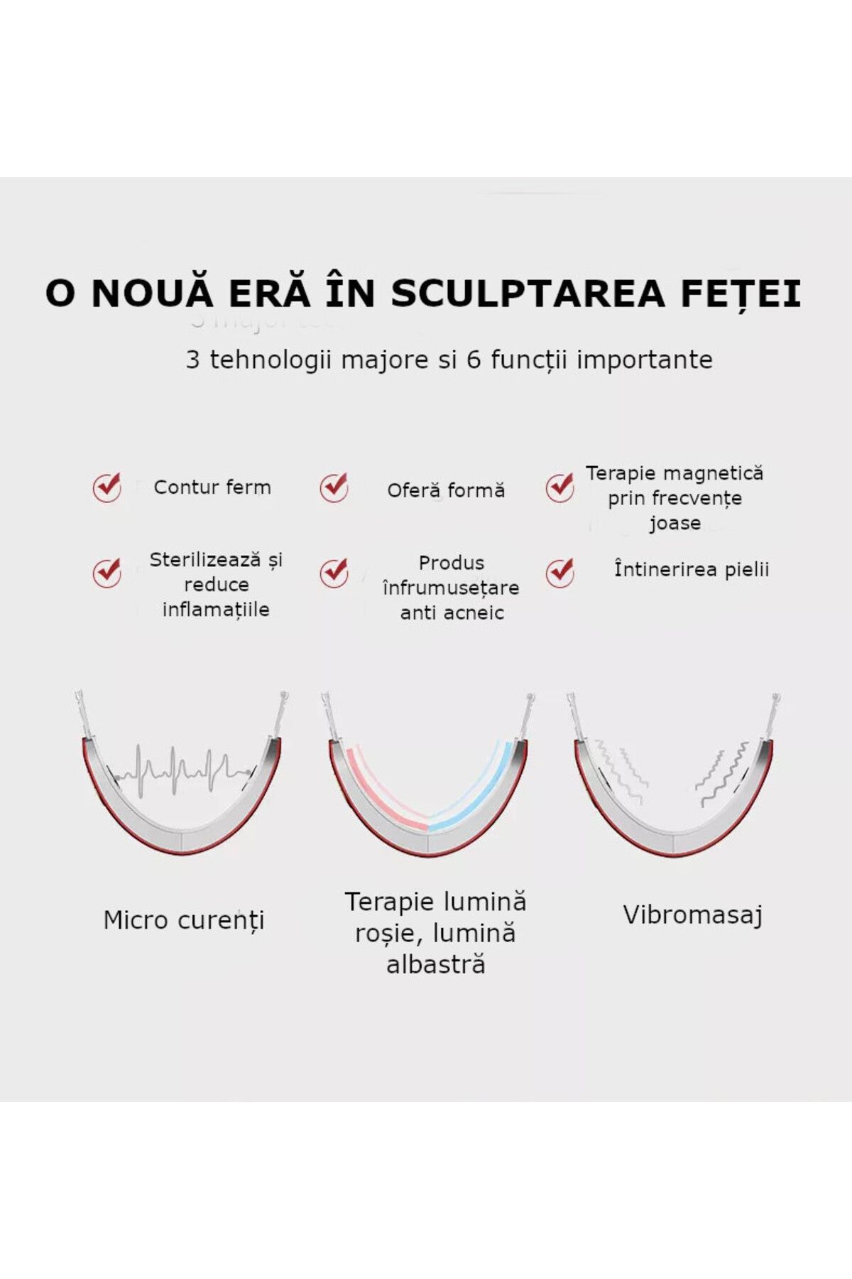 Influential Tech-V-Model Face Slimming Device, EMS, Infrared, Heating, 10 Levels, Remote, 750mAh, White 6
