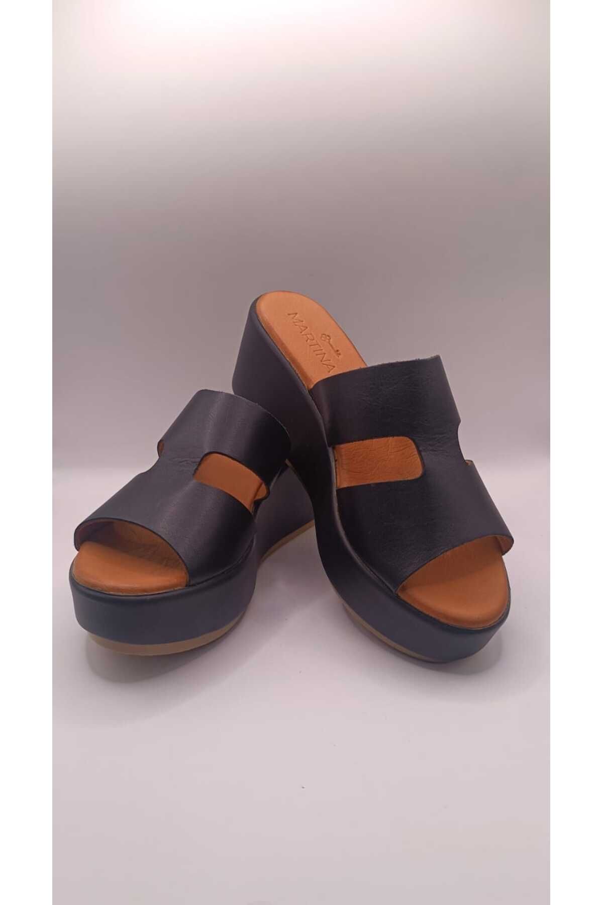 İDOL SHOES HAKİKİ DERİ KADIN DOLGU TOPUKLU TERLİK