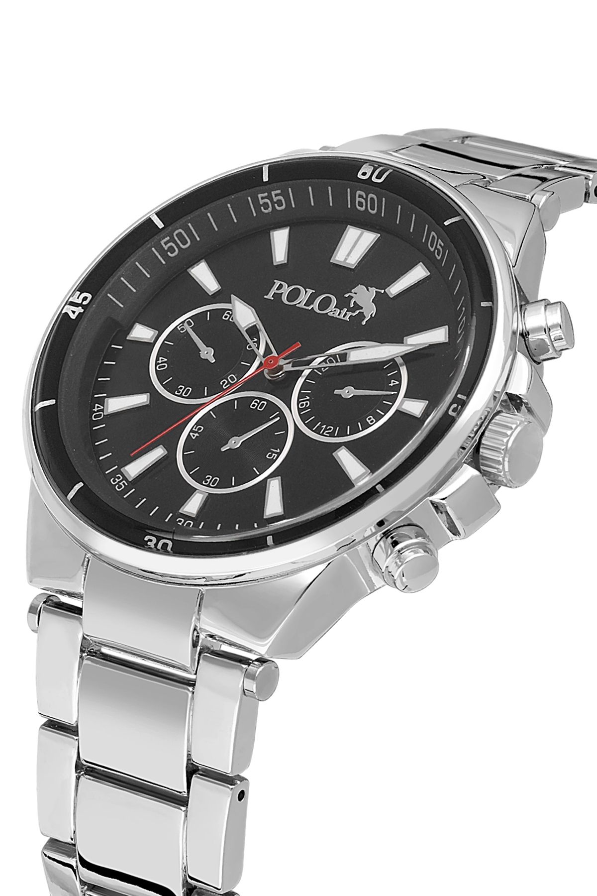 Polo Air Klasik Metal Kasa Erkek Kol Saati Gümüş Siyah Renk PL-0994E3x