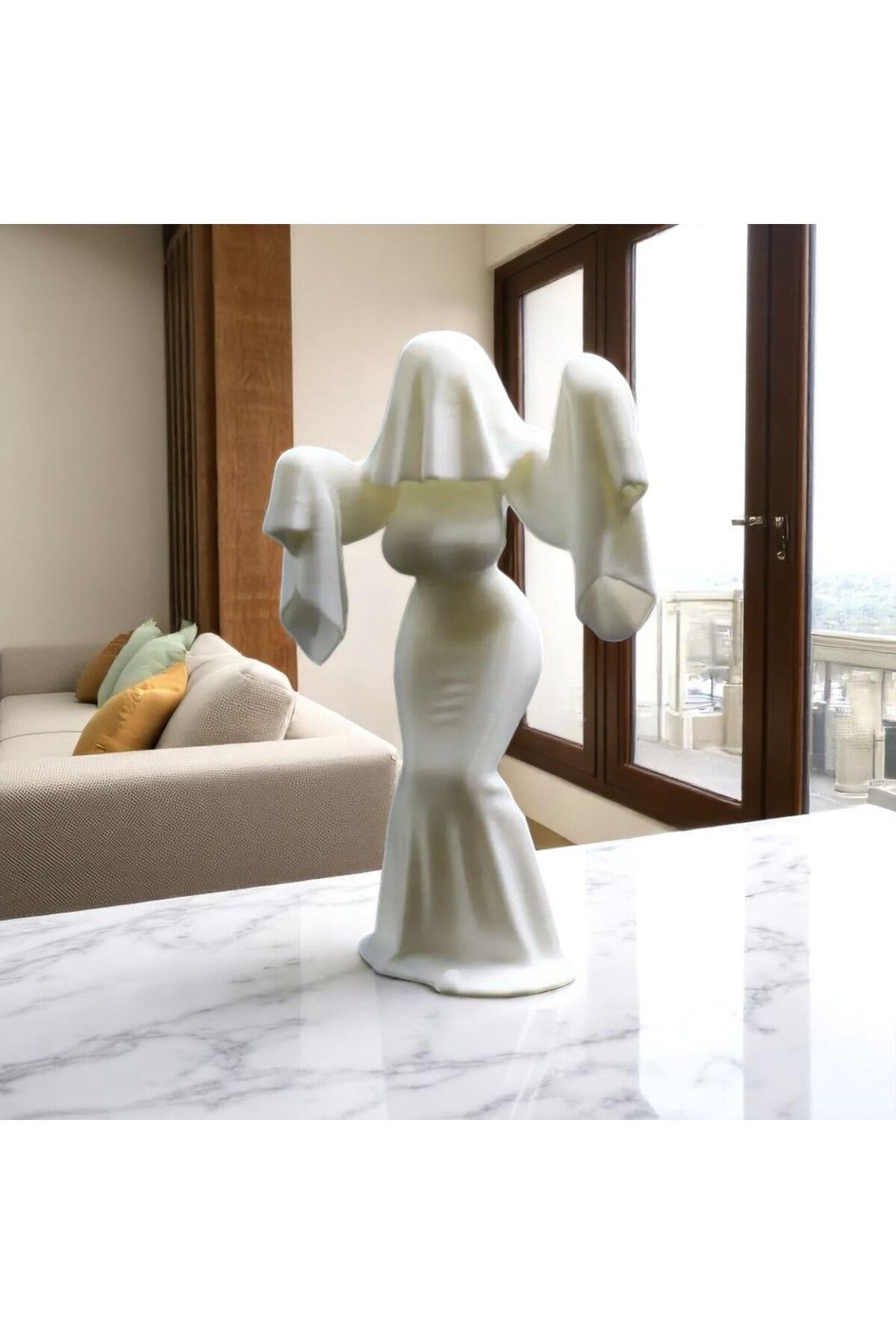 TNC 3D Store Hayalet Kadın Figürü | Minimalist Dekoratif Obje | Evde Sanat - 14 cm
