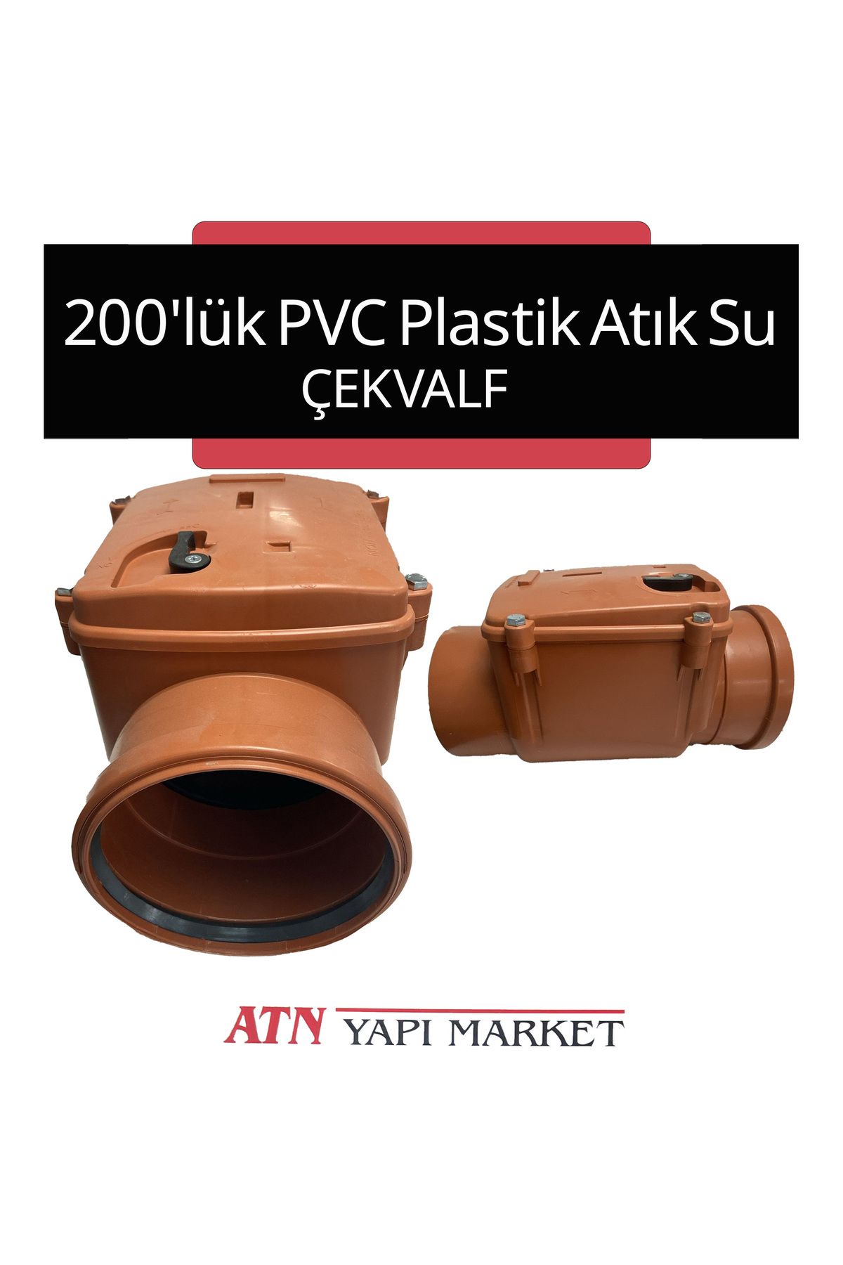 LUX WARES 200'lük PVC Plastik Atık Su Klepeli Çekvalf – Geri Akış ve Koku Önleyici