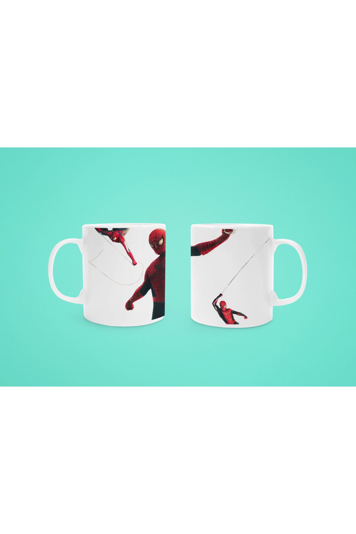 Crocodile Design Studio Spider Man /Örümcek Adam Baskılı Hediyelik Porselen/seramik Çay Kahve Kupa Bardak