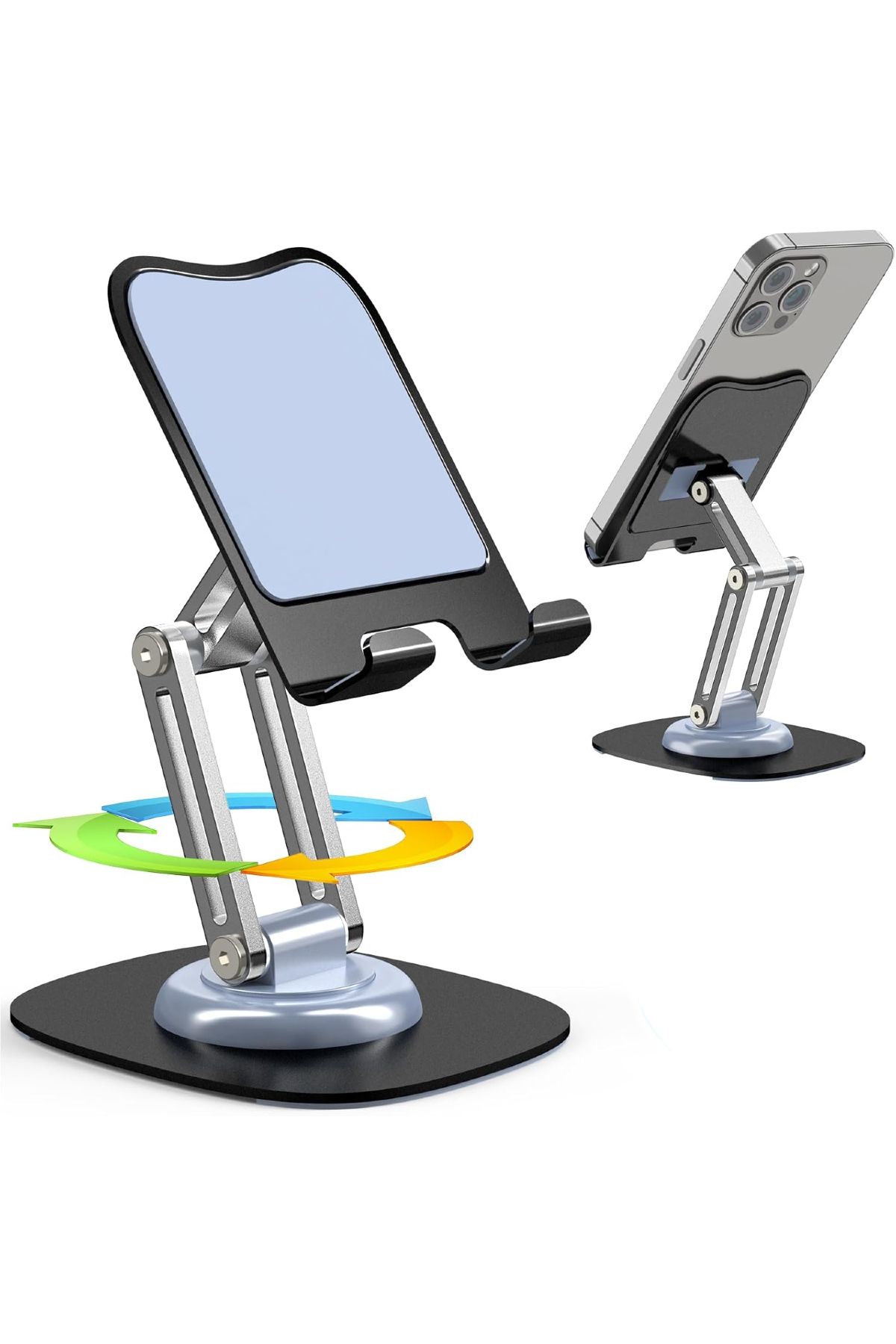 Ecuy 360° Derece Döner Tablet ve Telefon Tutucu Stand Ayarlanabilir Yükseklik Alüminyum Gövde
