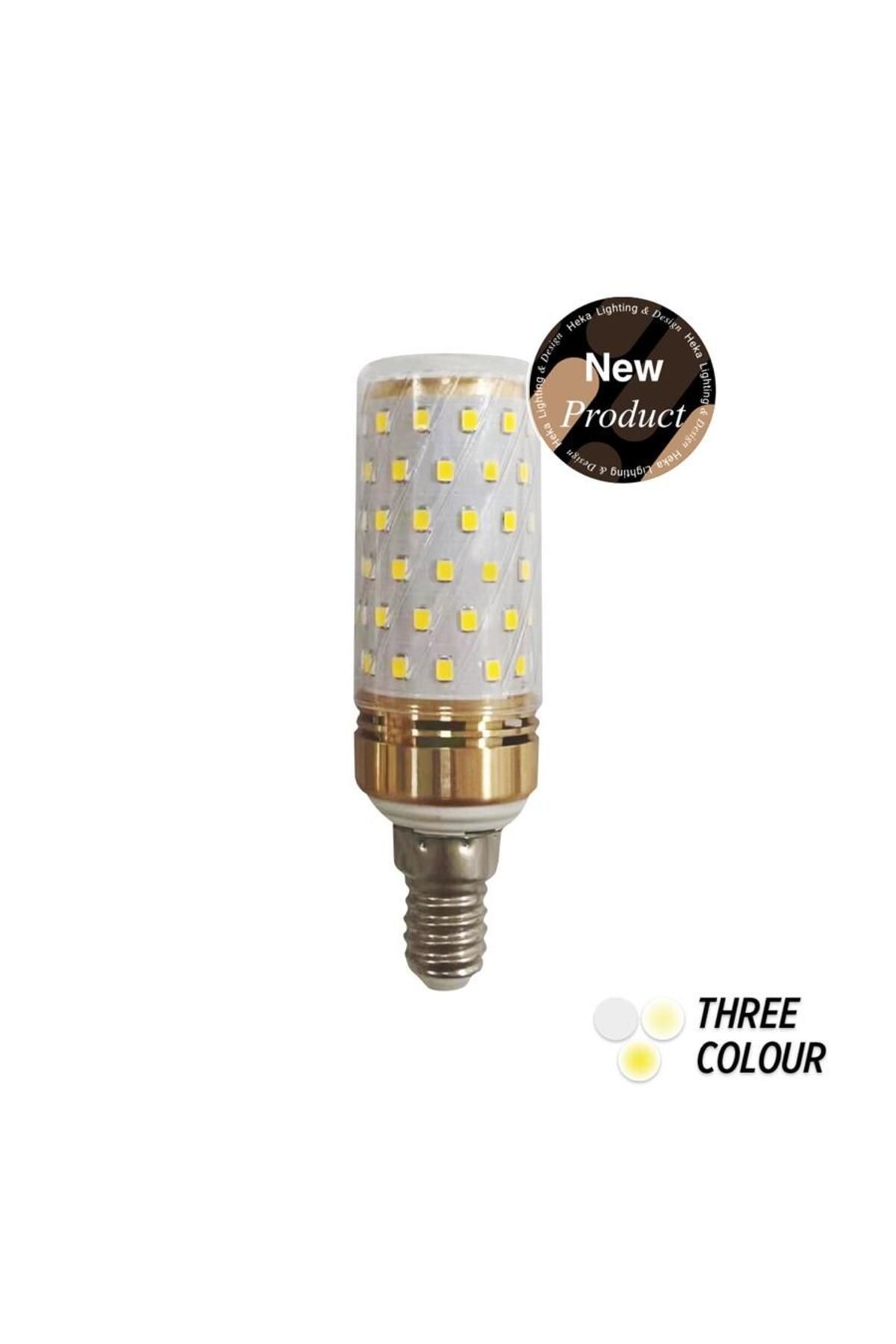 Heka MISIR ŞEFFAF 10W ÜÇ RENKLİ E14 LED AMPUL ERD-306