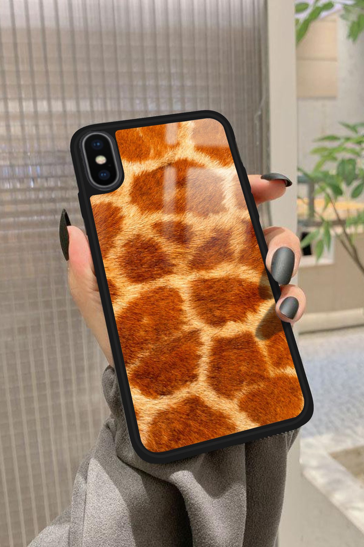 Snacase iPhone Xs Max Uyumlu Sarı Leopar Tasarımlı Glossy Premium Kılıf