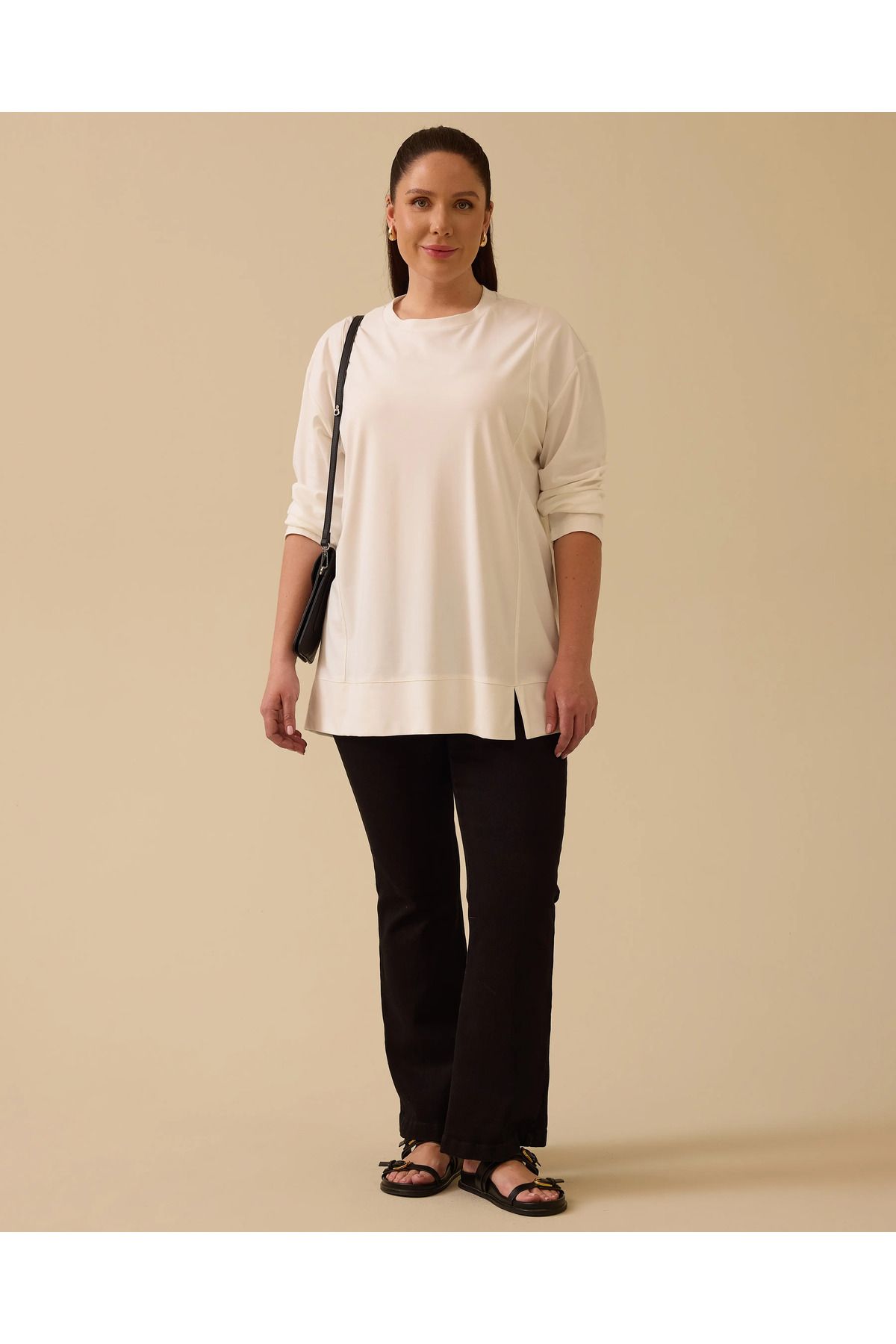 Gala-Xi Büyük Beden Uzun Kollu Basic Tunik