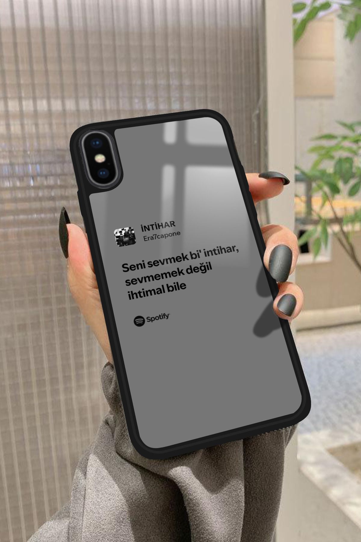 Snacase iPhone X Uyumlu Şarkı Sözü Tasarımlı Glossy Premium Kılıf