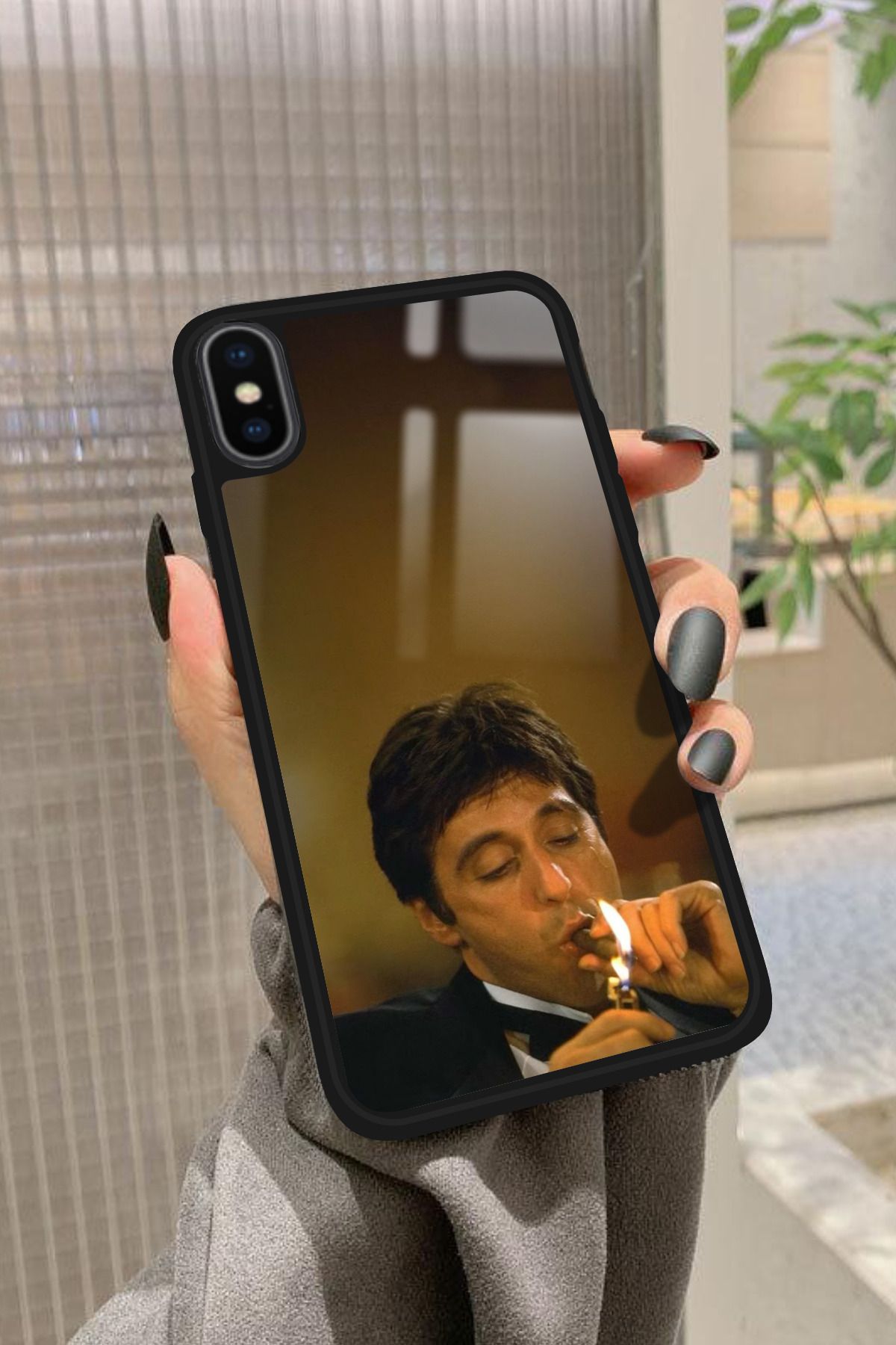 Snacase iPhone Xs Max Uyumlu Tony Montana Tasarımlı Glossy Premium Kılıf
