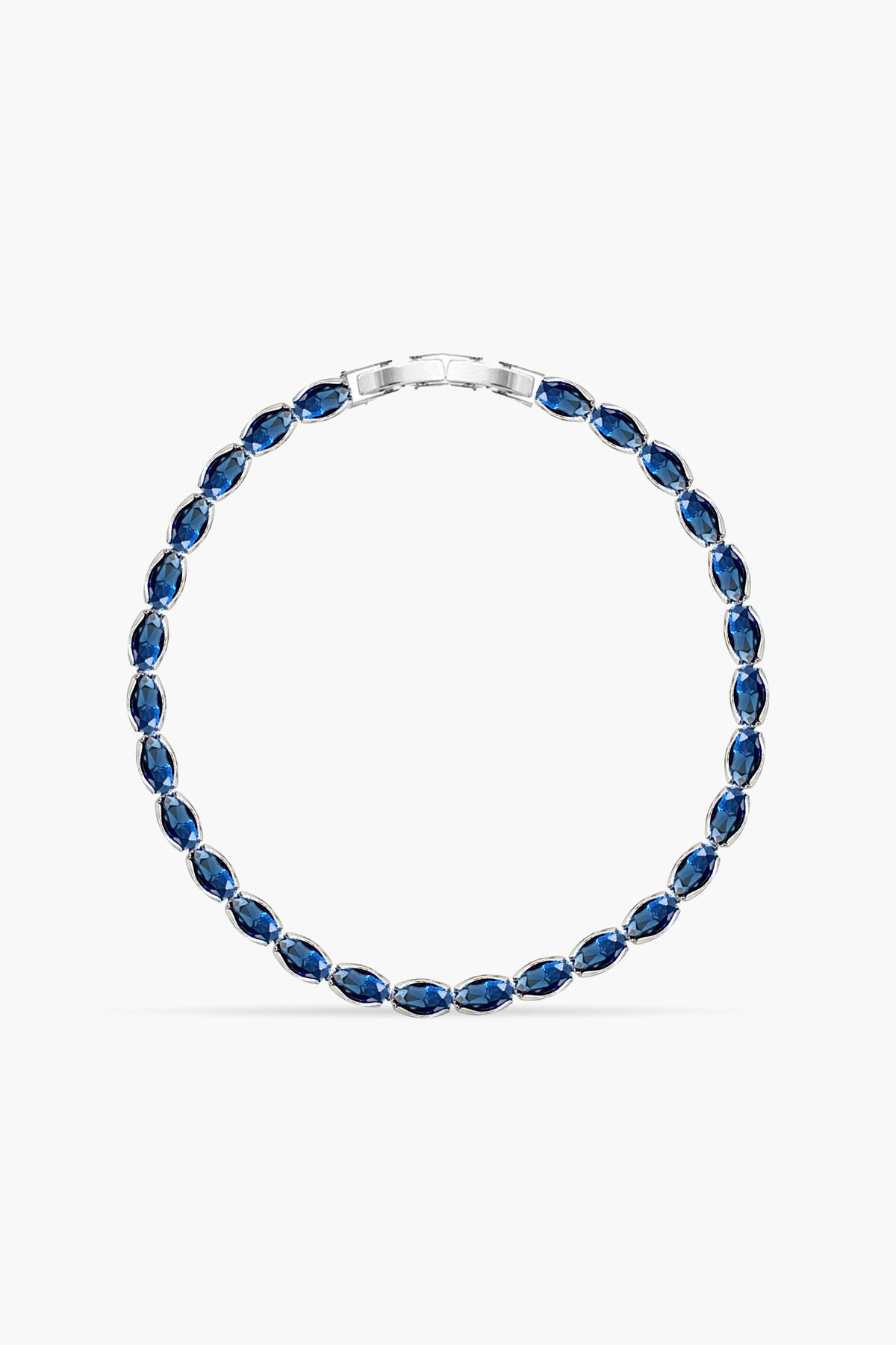 Atelier Duygu 3MM | Navy Blue Oval Cut Bileklik