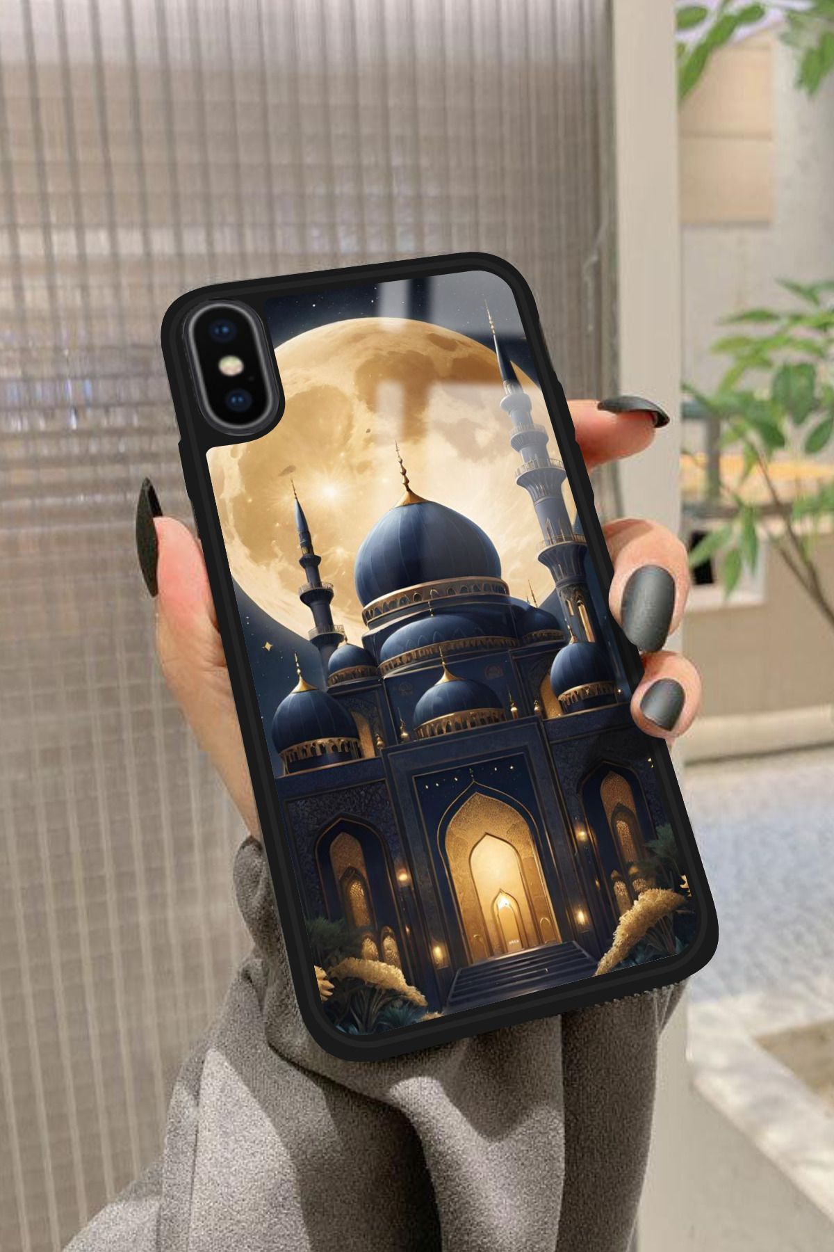 Snacase iPhone Xs Max Uyumlu Cami Tasarımlı Glossy Premium Kılıf