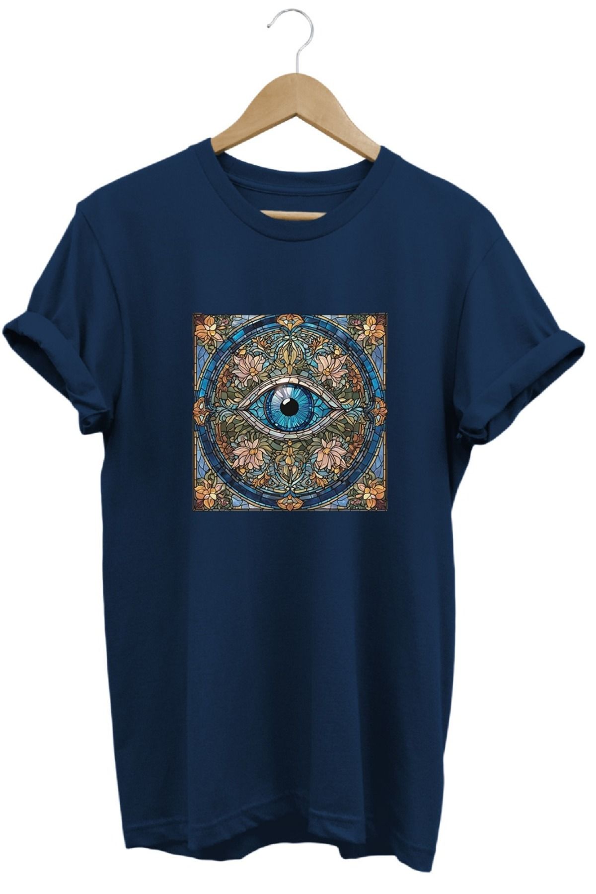joyyfashion Yoga Üçüncü Göz Baskılı T-Shirt