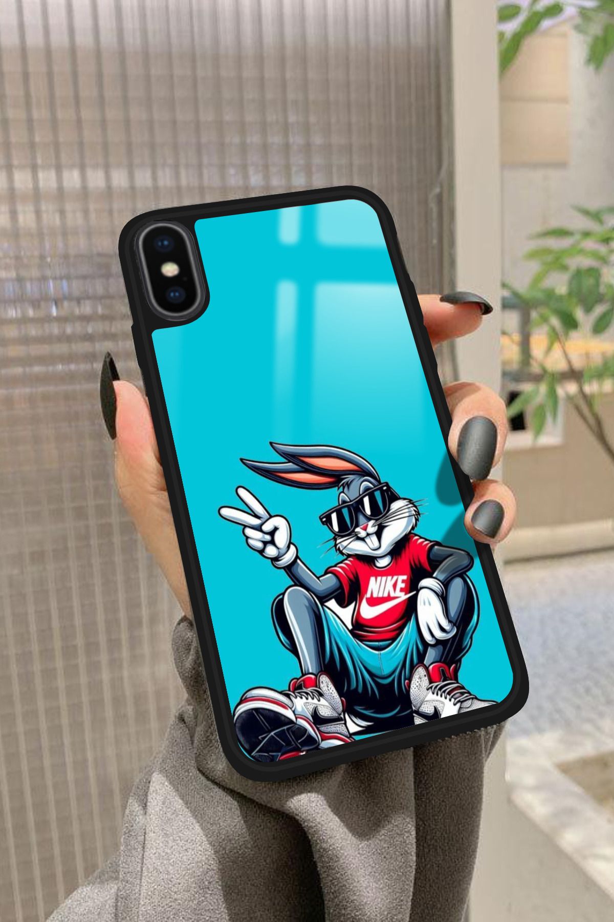 Snacase iPhone Xs Uyumlu Bugs Bunny Tasarımlı Glossy Premium Kılıf