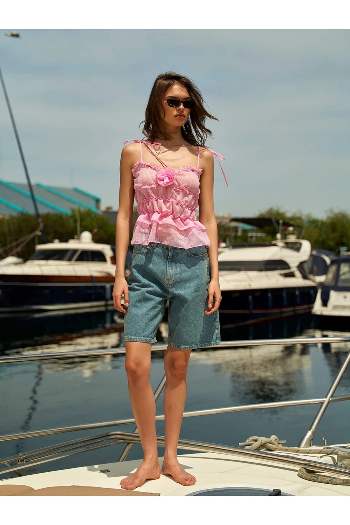 ESTER ROSA Rose Charm Askılı Bluz