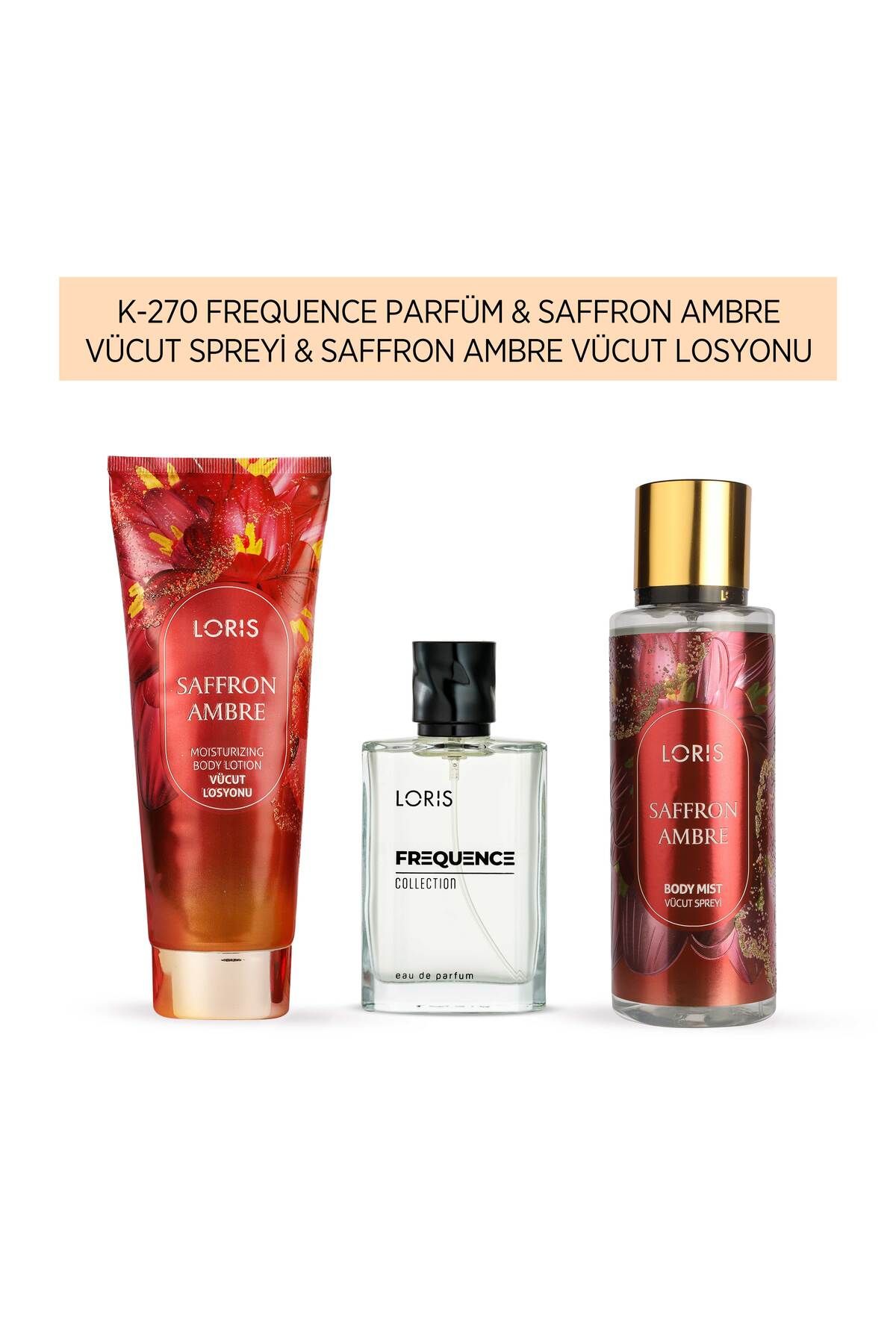 Loris K-270 Kadın Parfüm & Saffron Ambre Body Sprey & Saffron Ambre Losyon