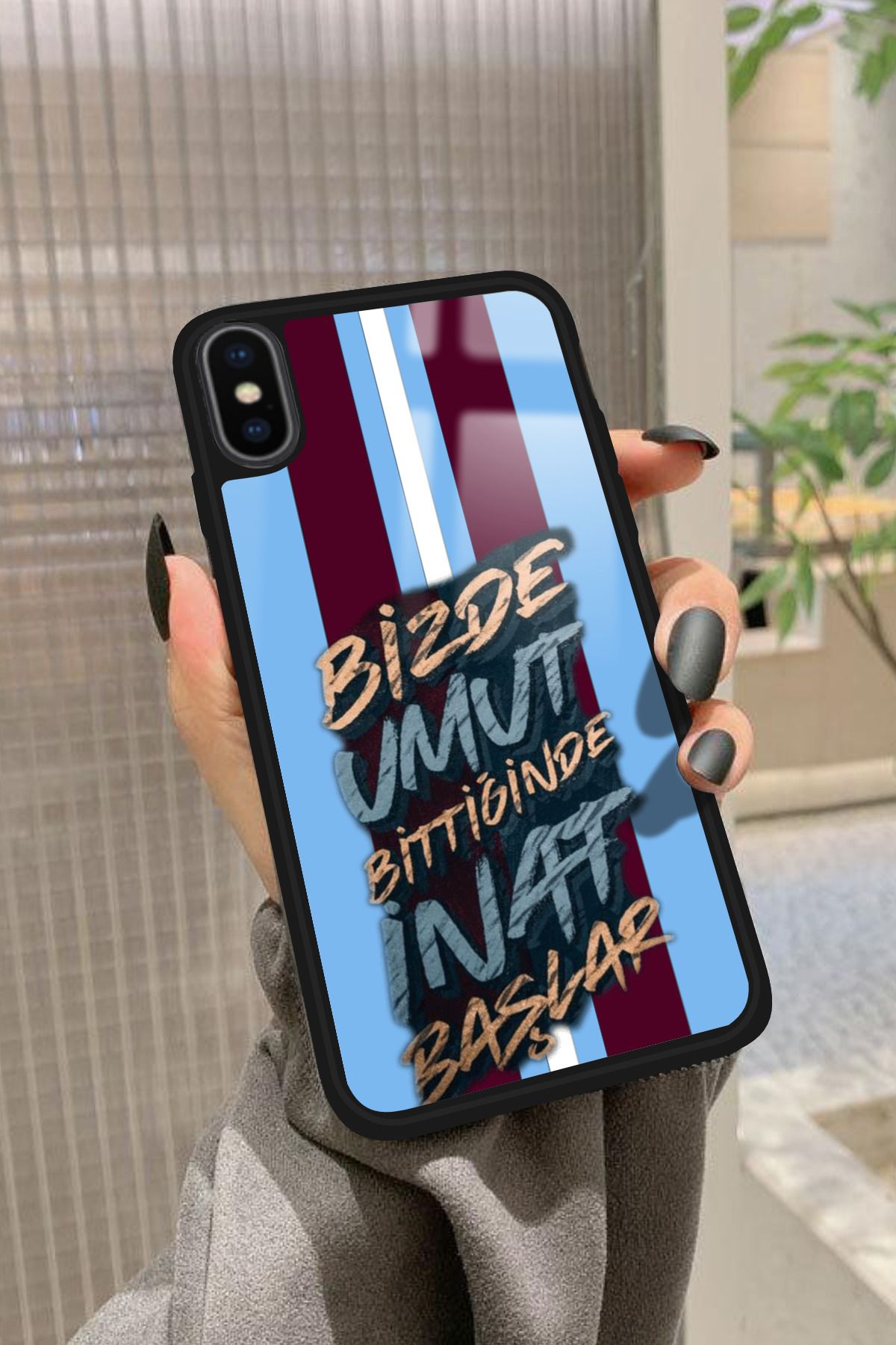 Snacase iPhone X Uyumlu Taraftar Sözü Tasarımlı Glossy Premium Kılıf