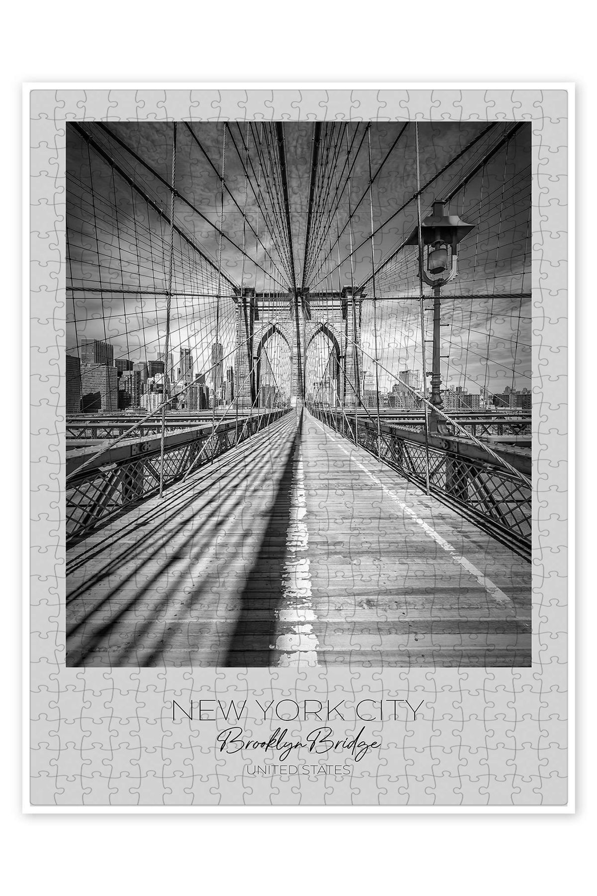 Jeronkarji New York, Brooklyn Köprüsü 500 Parça Puzzle Yapboz Şehir Manzara Temalı Hobilik