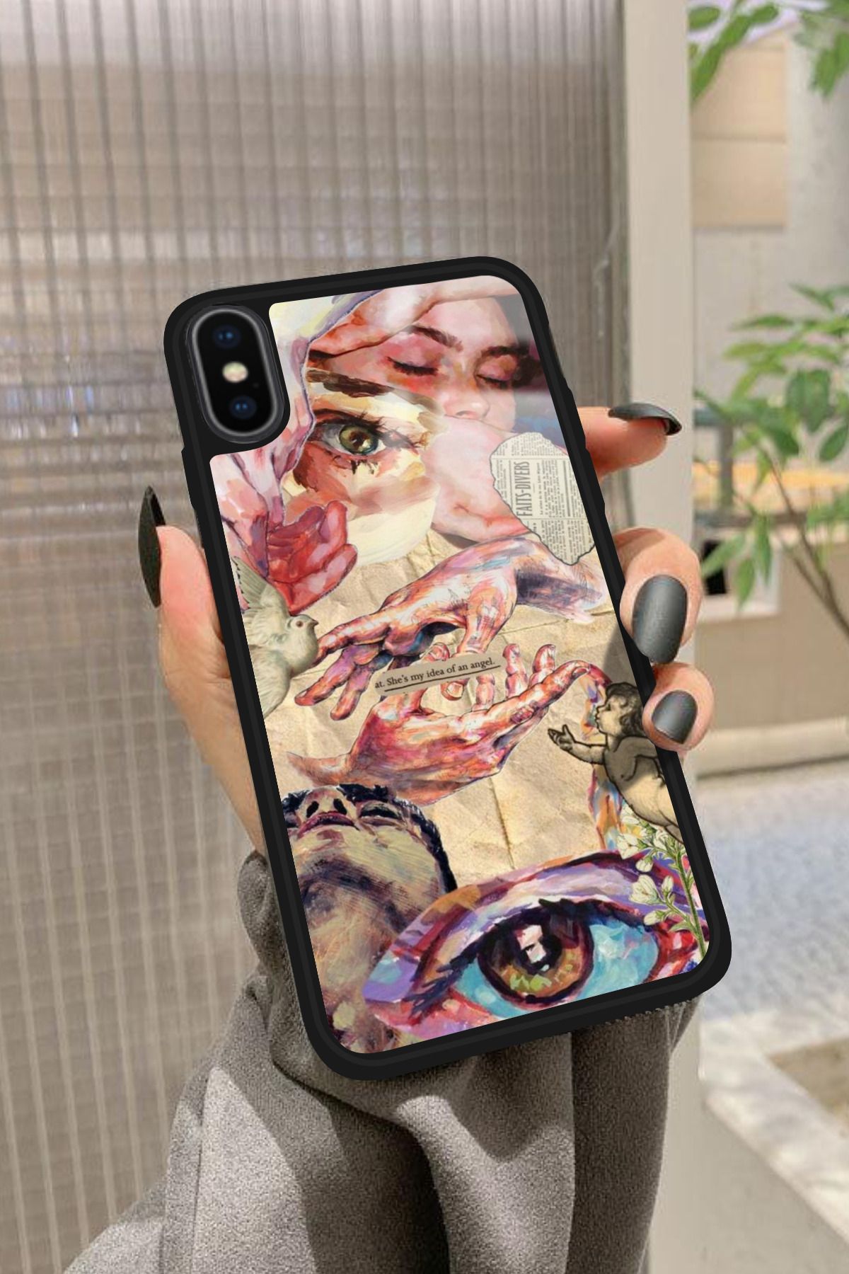 Snacase iPhone Xs Max Uyumlu Tablo Tasarımlı Glossy Premium Kılıf