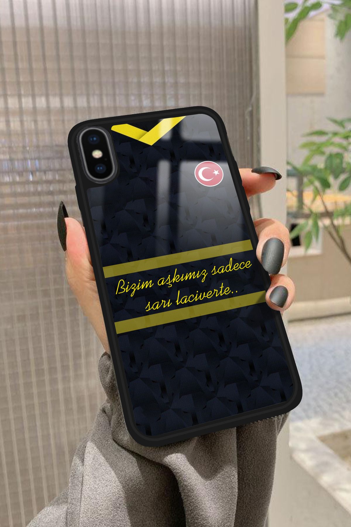 Snacase iPhone Xs Max Uyumlu Taraftar Sözü Yazılı Glossy Premium Kılıf