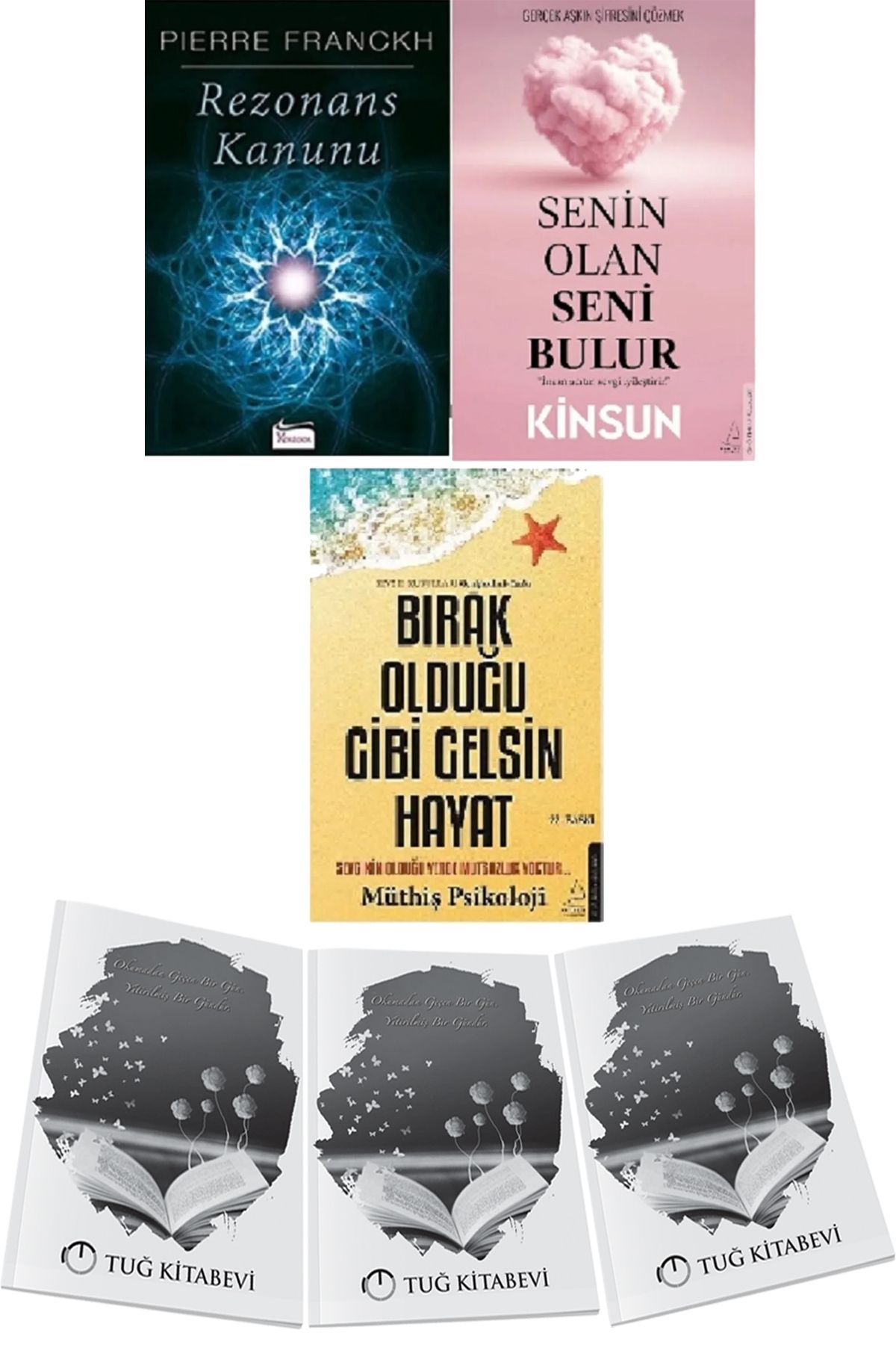 Destek Yayınları Rezonans Kanunu-Senin Olan Seni Bulur-Bırak Olduğu Gibi Gelsin Hayat 3lü Set + Hediyeli