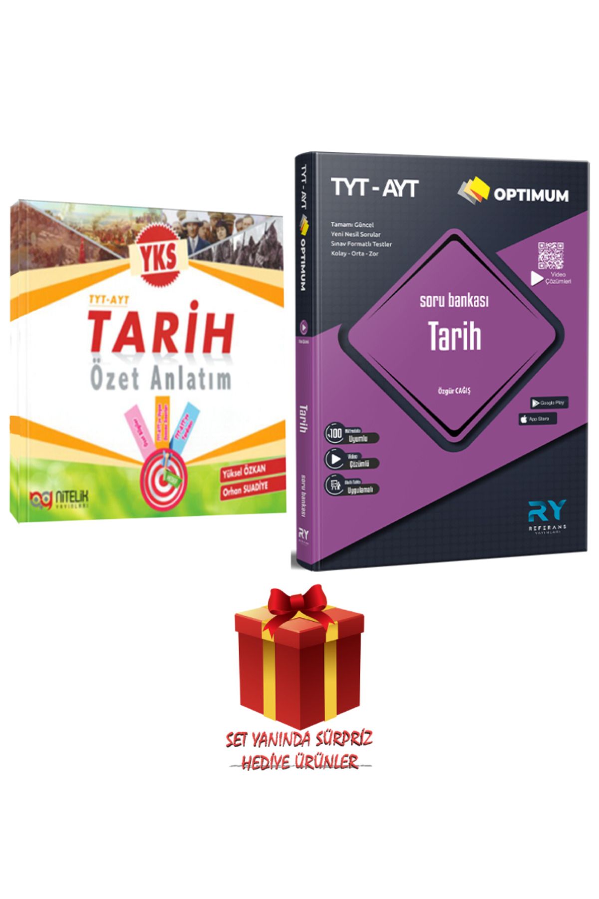 Nitelik Yayınları YKS TYT AYT Tarih Özet Anlatım+ Referans Optimum TYT AYT Tarih Soru Bankası+ Sürpriz Hediye