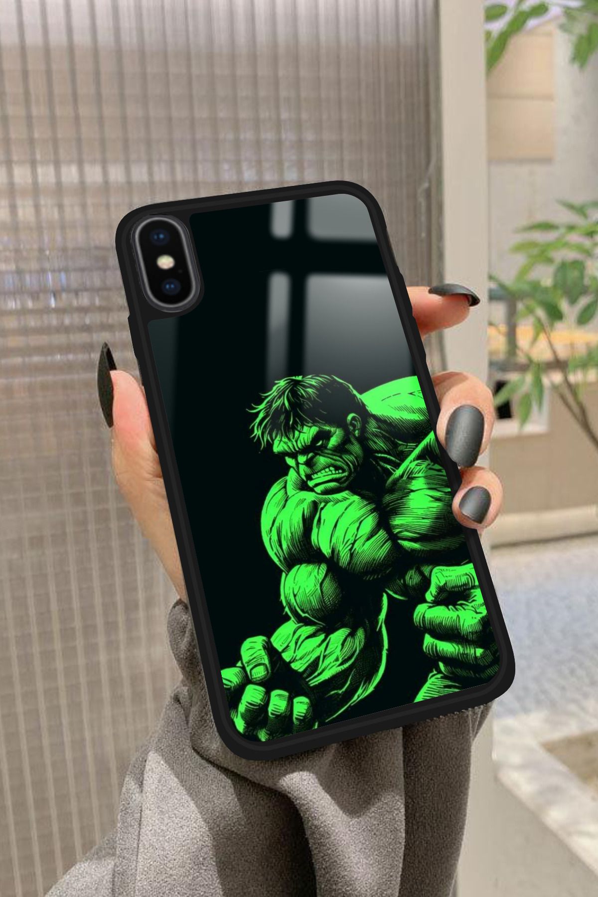 Snacase iPhone X Uyumlu Hulk Tasarımlı Glossy Premium Kılıf