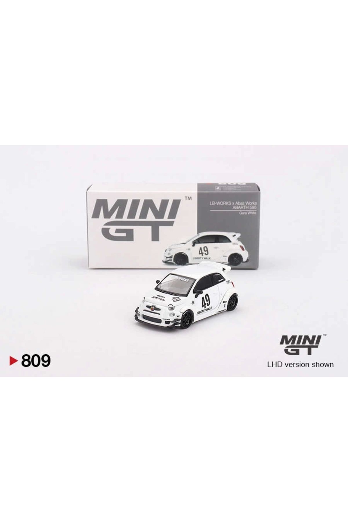 mini gt 1/64 LB-WORKS x Abas Works ABARTH 595 Gara White