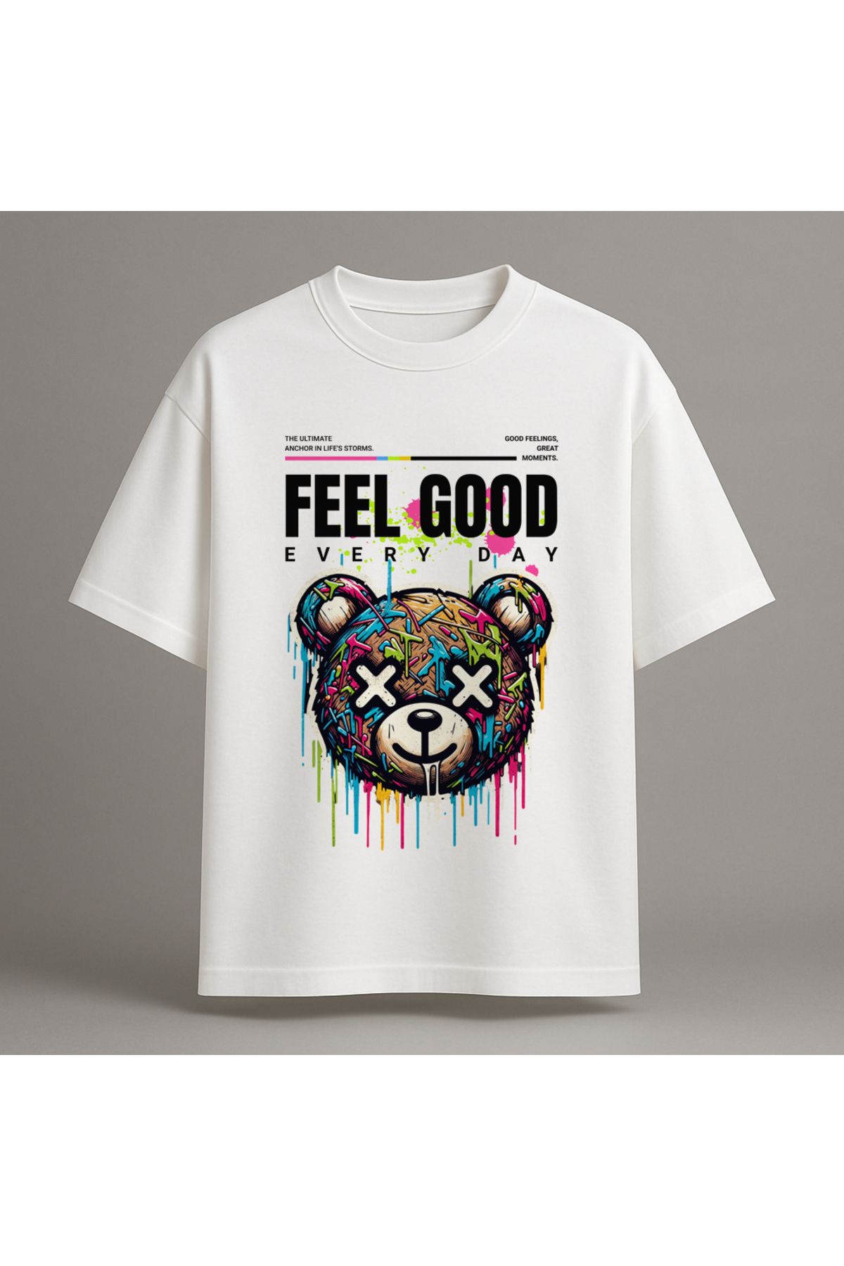 Fuco Supply Beyaz Oversize Baskılı Tişört – Unisex Rahat Kesim Streetwear