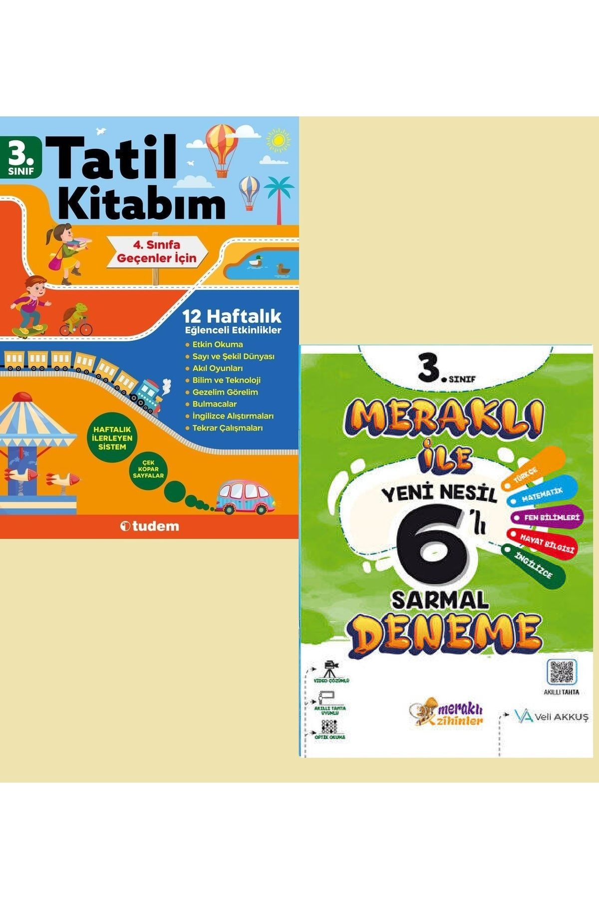 Tudem Yayınları Tudem Yayınları 3 Sınıf Tatil Kitabım 4 e Geçenler İçin + MERAKLI ZİHİNLER DENEME SETİ